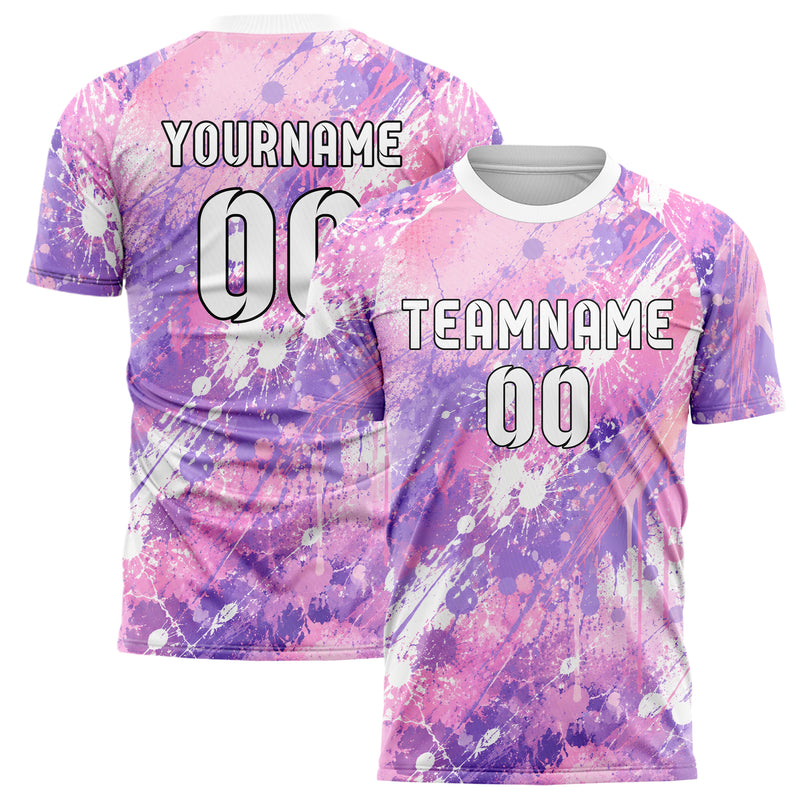 Hellrosa pastelliges Graffiti Spray Splatter Design 03-0120 individuelles Fußballtrikot main