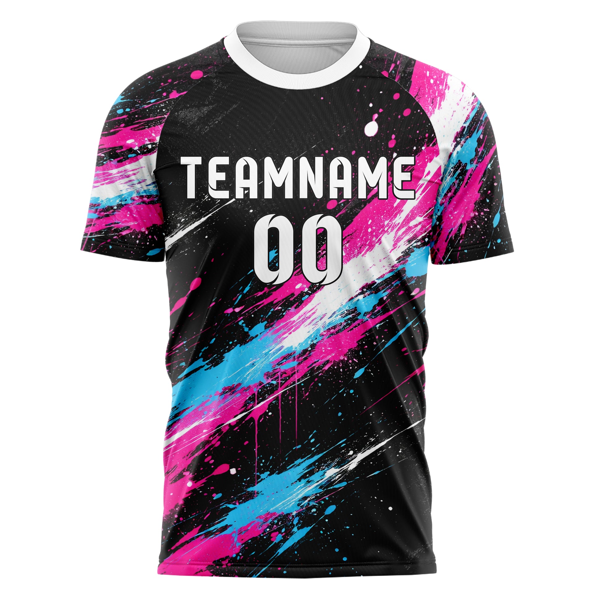 Schwarz lebendiges Graffiti Cracked Texture Design 03-0194 individuelles Fußballtrikot front