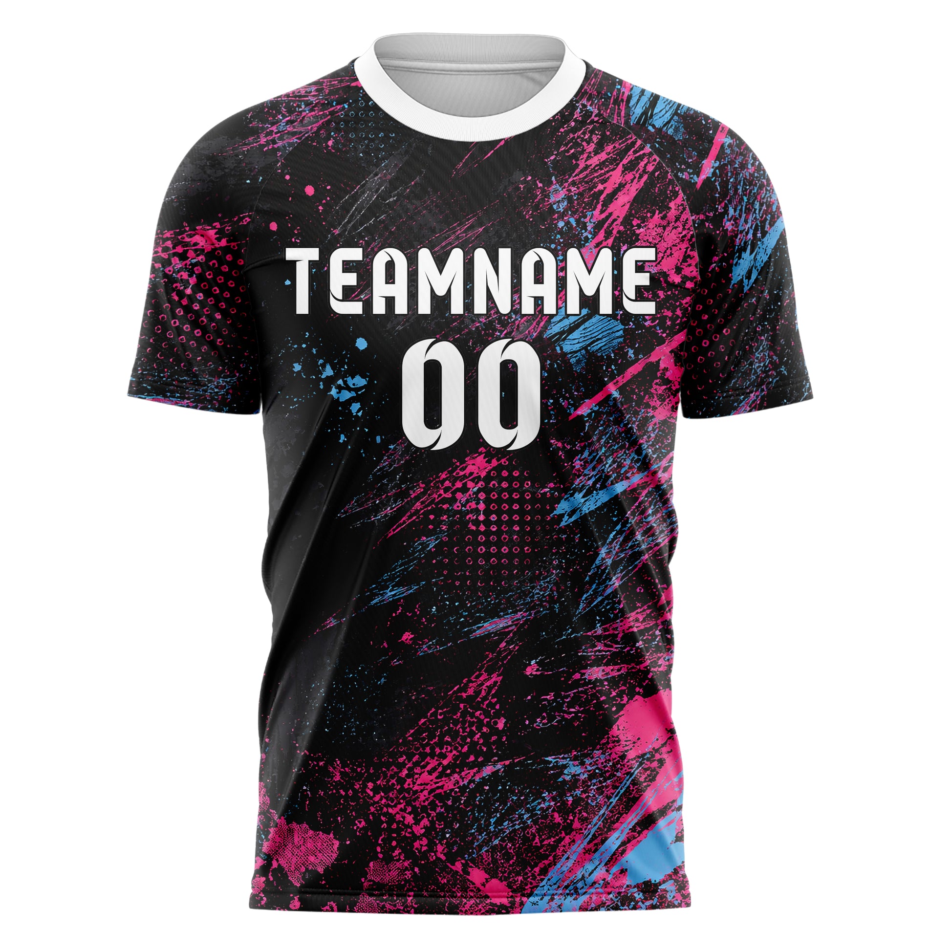 Schwarz lebendiges Graffiti Scratch Marks Design 03-0086 individuelles Fußballtrikot front