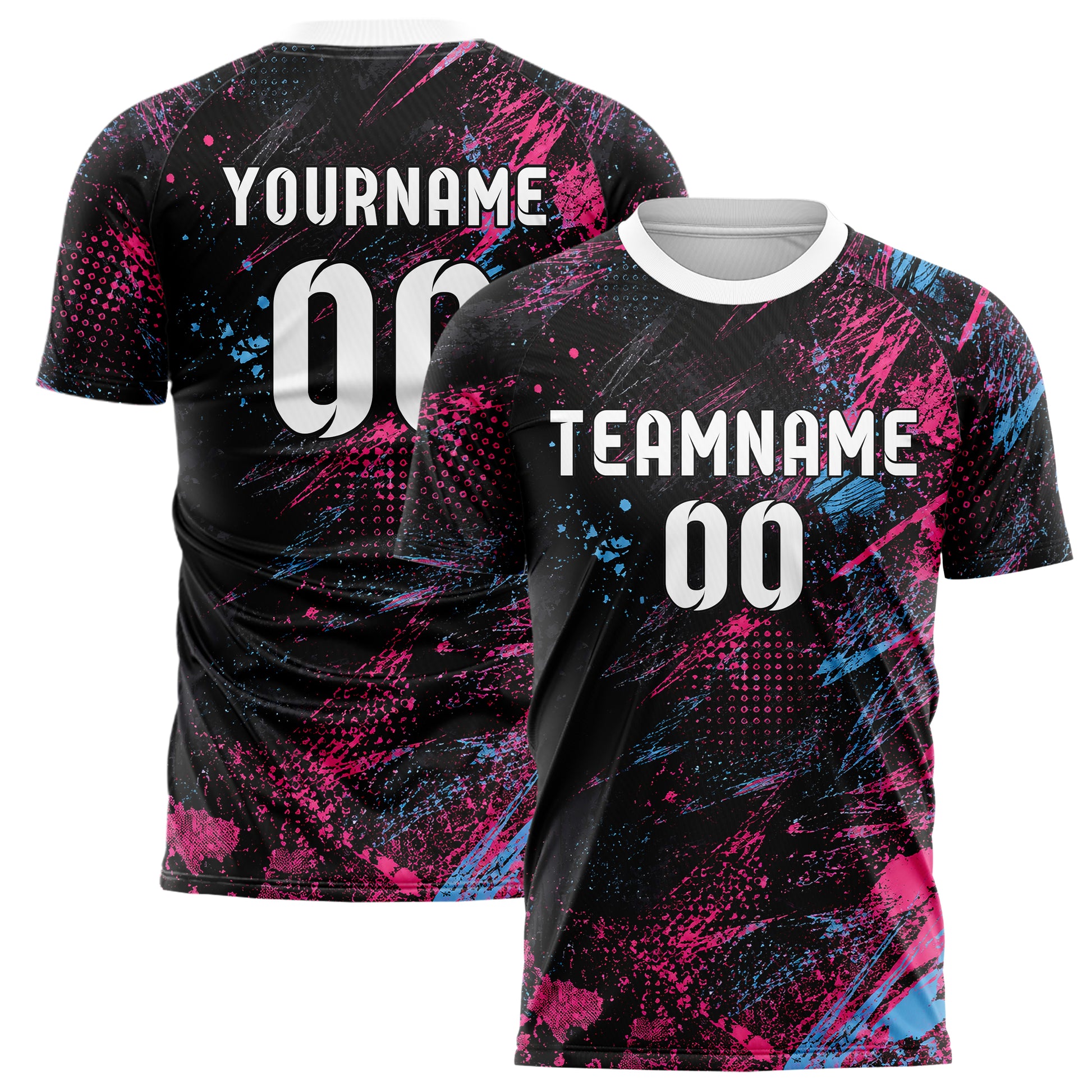 Schwarz lebendiges Graffiti Scratch Marks Design 03-0086 individuelles Fußballtrikot main