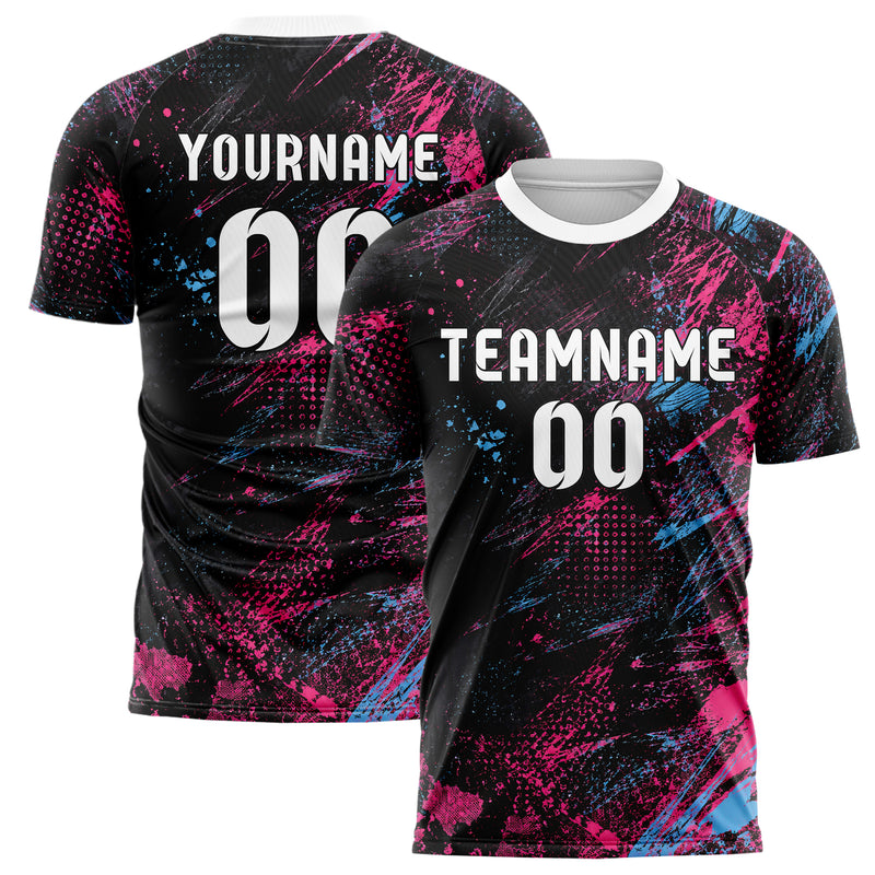 Schwarz lebendiges Graffiti Scratch Marks Design 03-0086 individuelles Fußballtrikot main