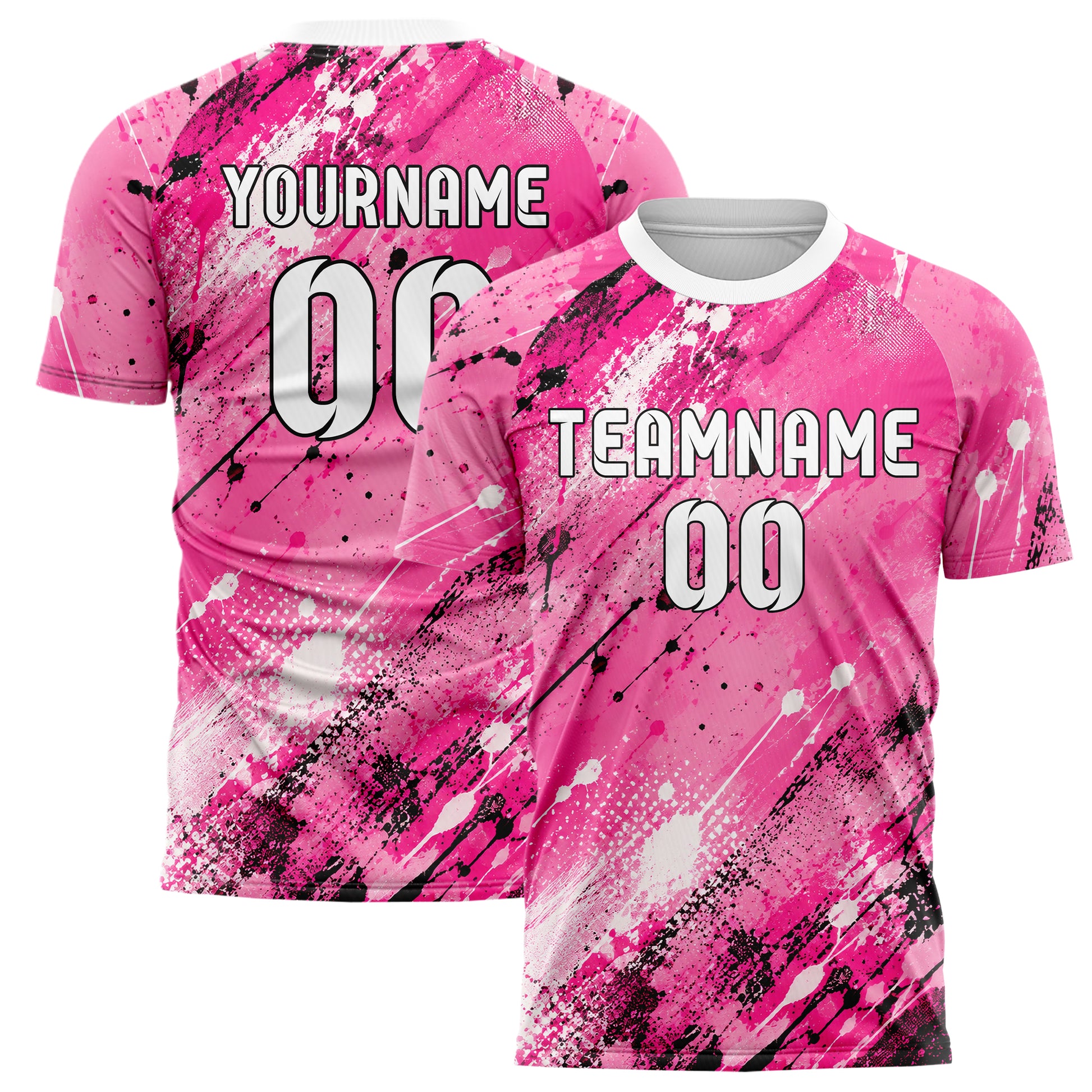 Hot Pink lebendiges Graffiti Drip Paint Design 03-0148 individuelles Fußballtrikot main