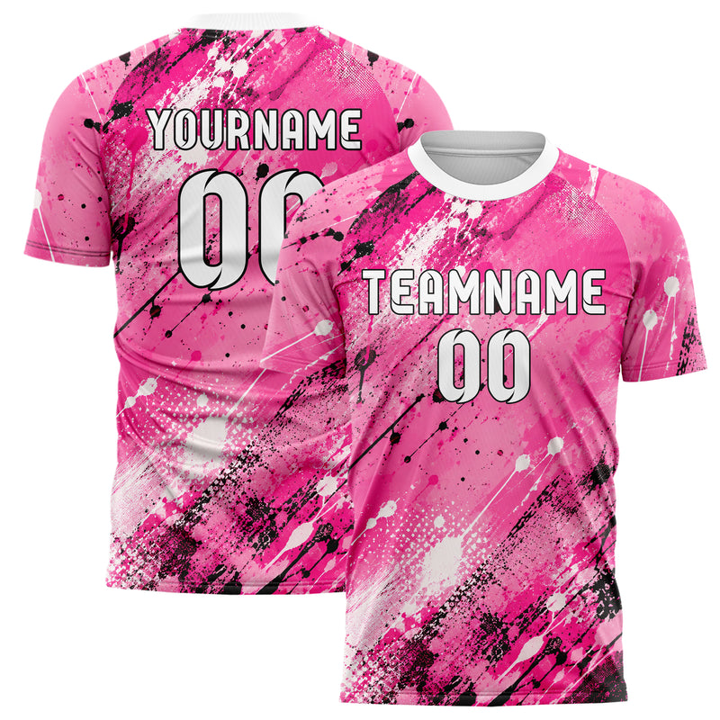 Hot Pink lebendiges Graffiti Drip Paint Design 03-0148 individuelles Fußballtrikot main