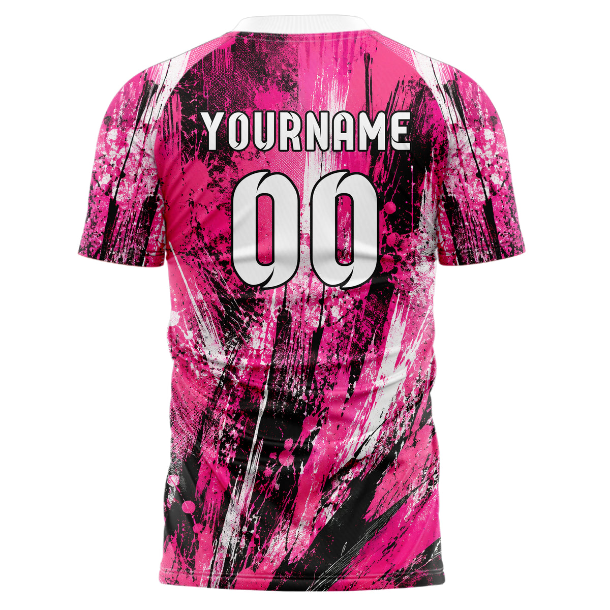 Hot Pink lebendiges Graffiti Scratch Marks Design 03-0262 individuelles Fußballtrikot back