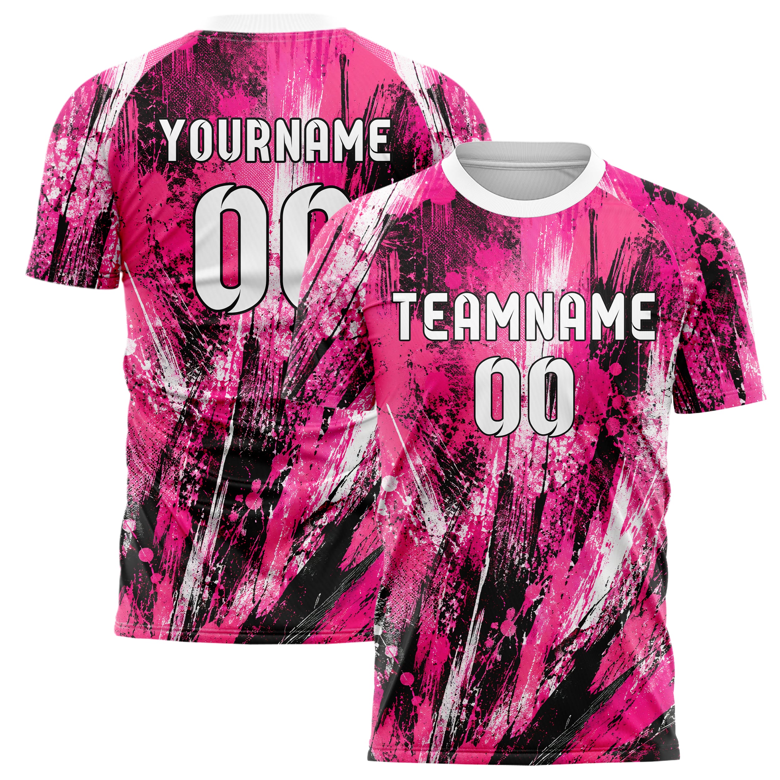 Hot Pink lebendiges Graffiti Scratch Marks Design 03-0262 individuelles Fußballtrikot main
