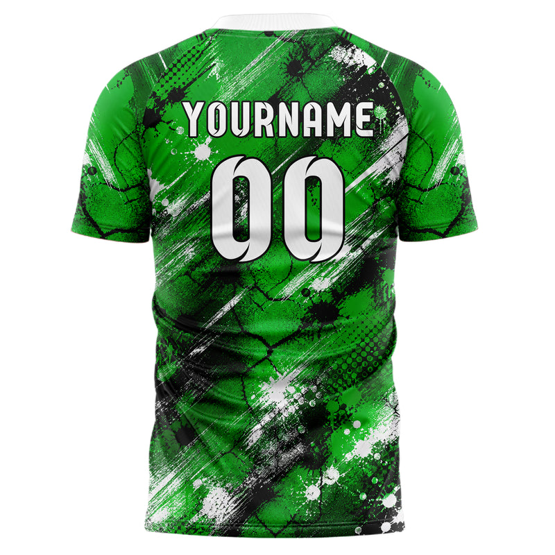 Kellygruen klassisches Graffiti Cracked Texture Design 03-0010 individuelles Fußballtrikot back