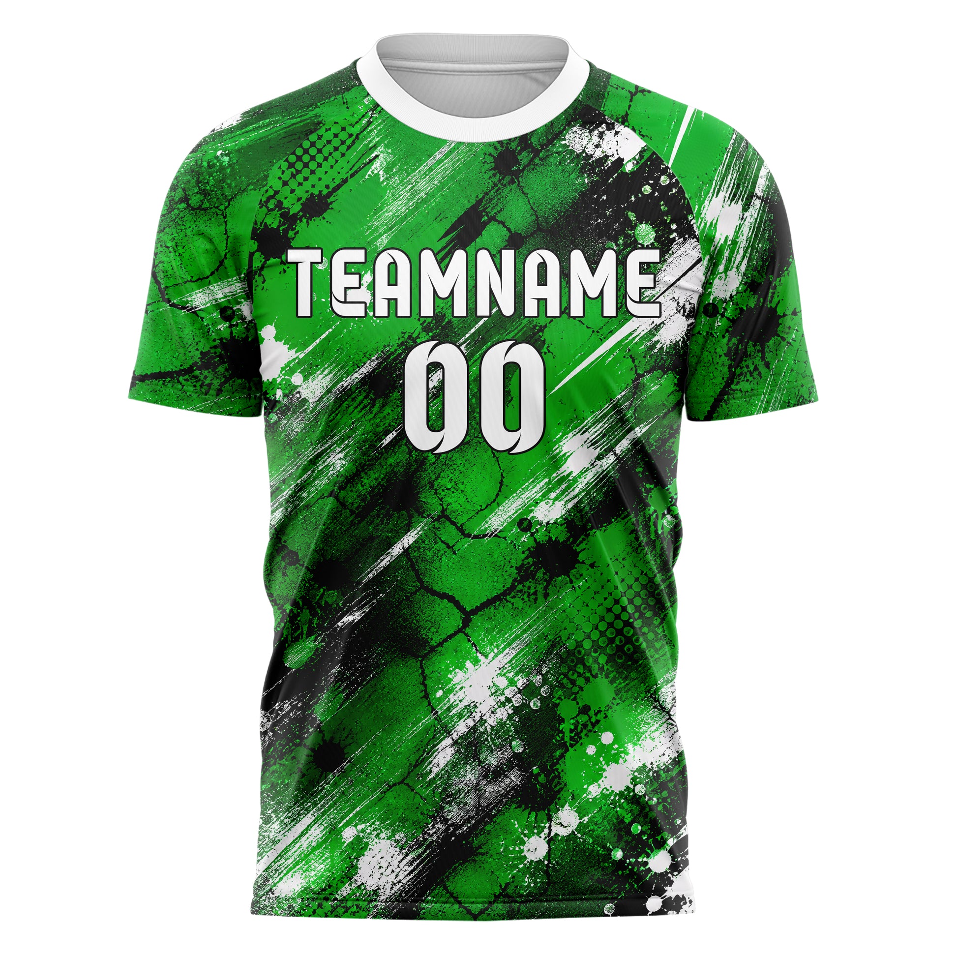 Kellygruen klassisches Graffiti Cracked Texture Design 03-0010 individuelles Fußballtrikot front