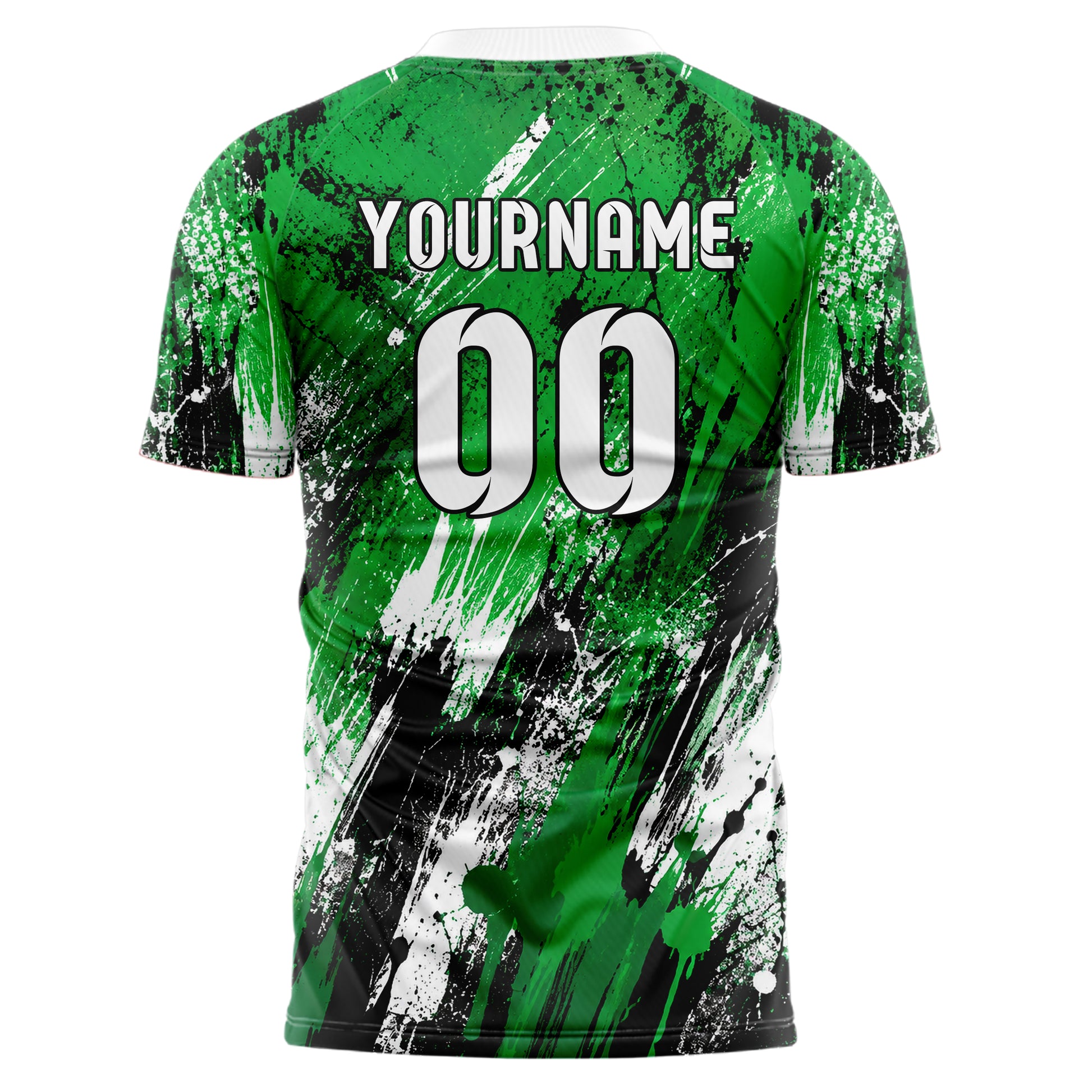 Kellygruen klassisches Graffiti diagonal Paint Flow Design 03-0259 individuelles Fußballtrikot back