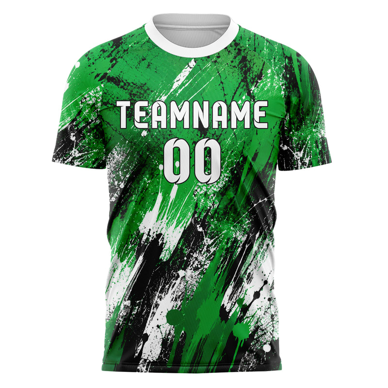 Kellygruen klassisches Graffiti diagonal Paint Flow Design 03-0259 individuelles Fußballtrikot front