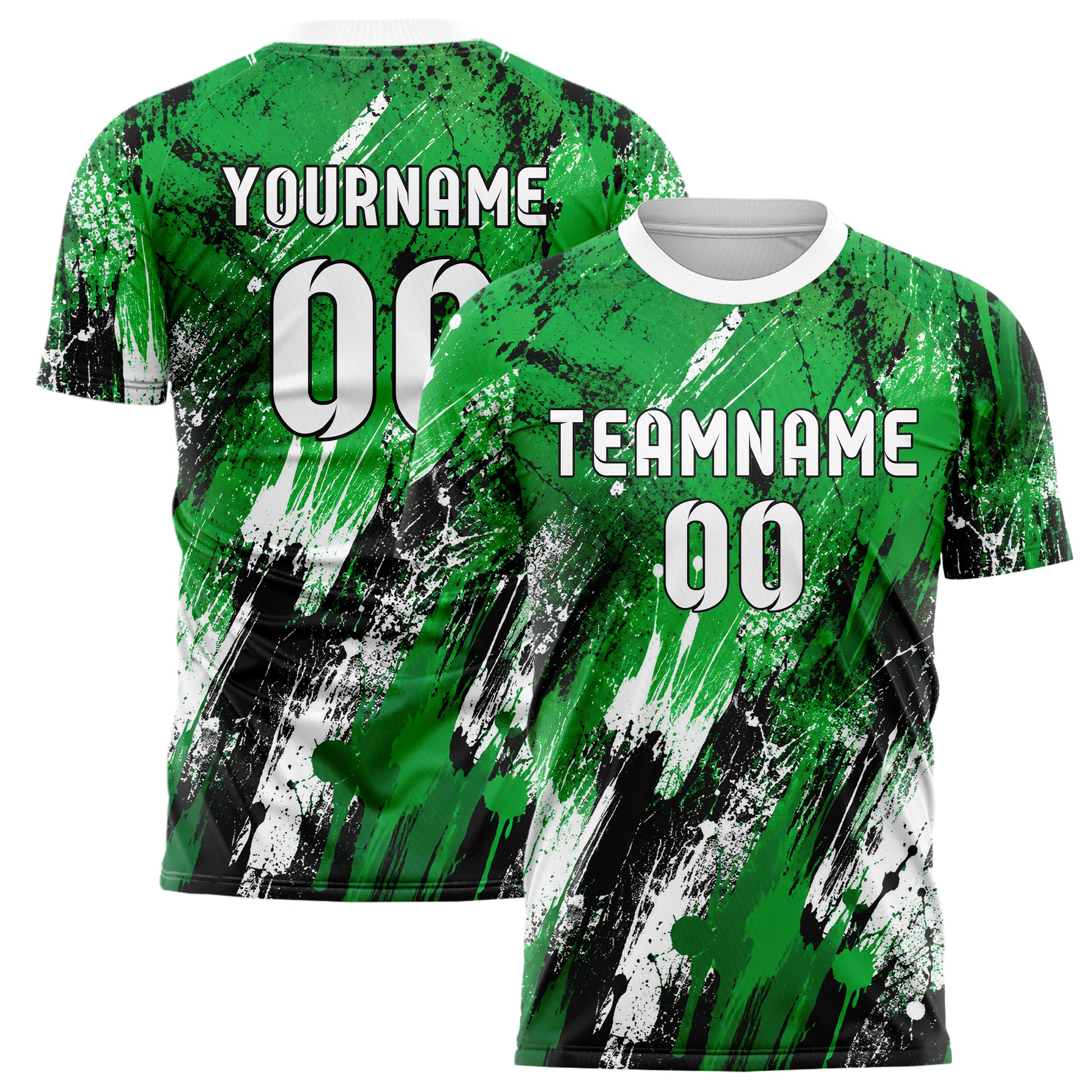 Kellygruen klassisches Graffiti diagonal Paint Flow Design 03-0259 individuelles Fußballtrikot main