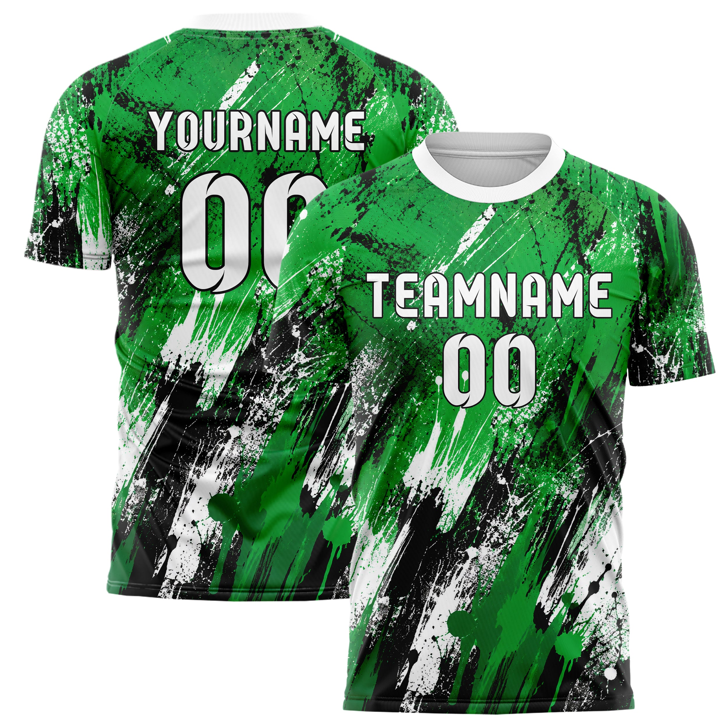 Kellygruen klassisches Graffiti diagonal Paint Flow Design 03-0259 individuelles Fußballtrikot main