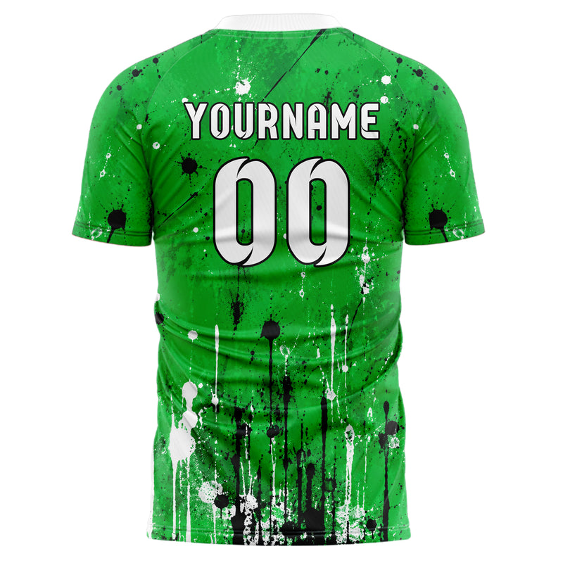 Kellygruen klassisches Graffiti Drip Paint Design 03-0364 individuelles Fußballtrikot back