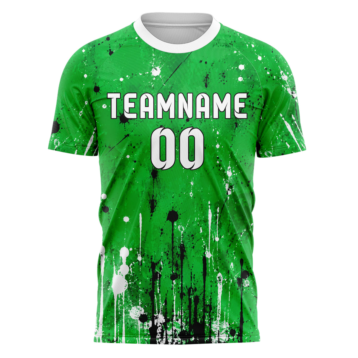 Kellygruen klassisches Graffiti Drip Paint Design 03-0364 individuelles Fußballtrikot front
