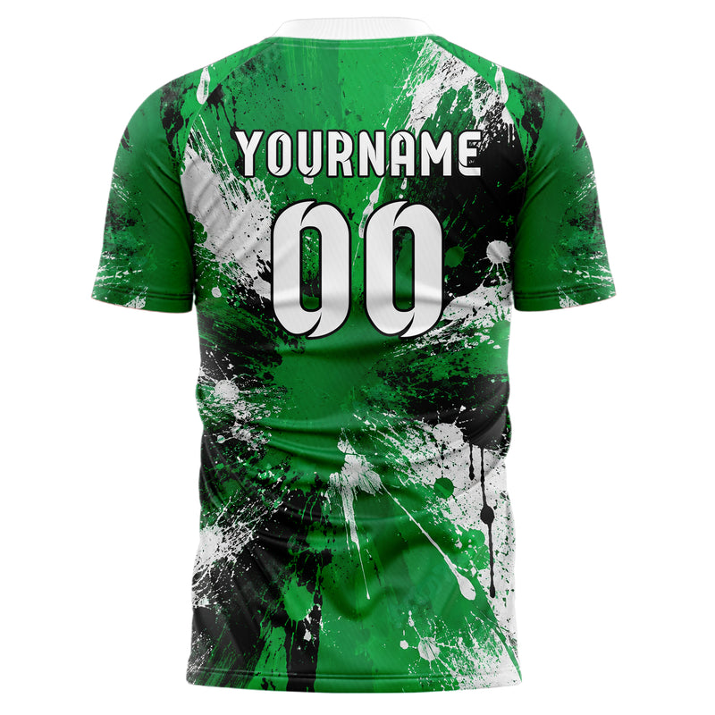 Kellygruen klassisches Graffiti Grunge Smear Design 03-0337 individuelles Fußballtrikot back