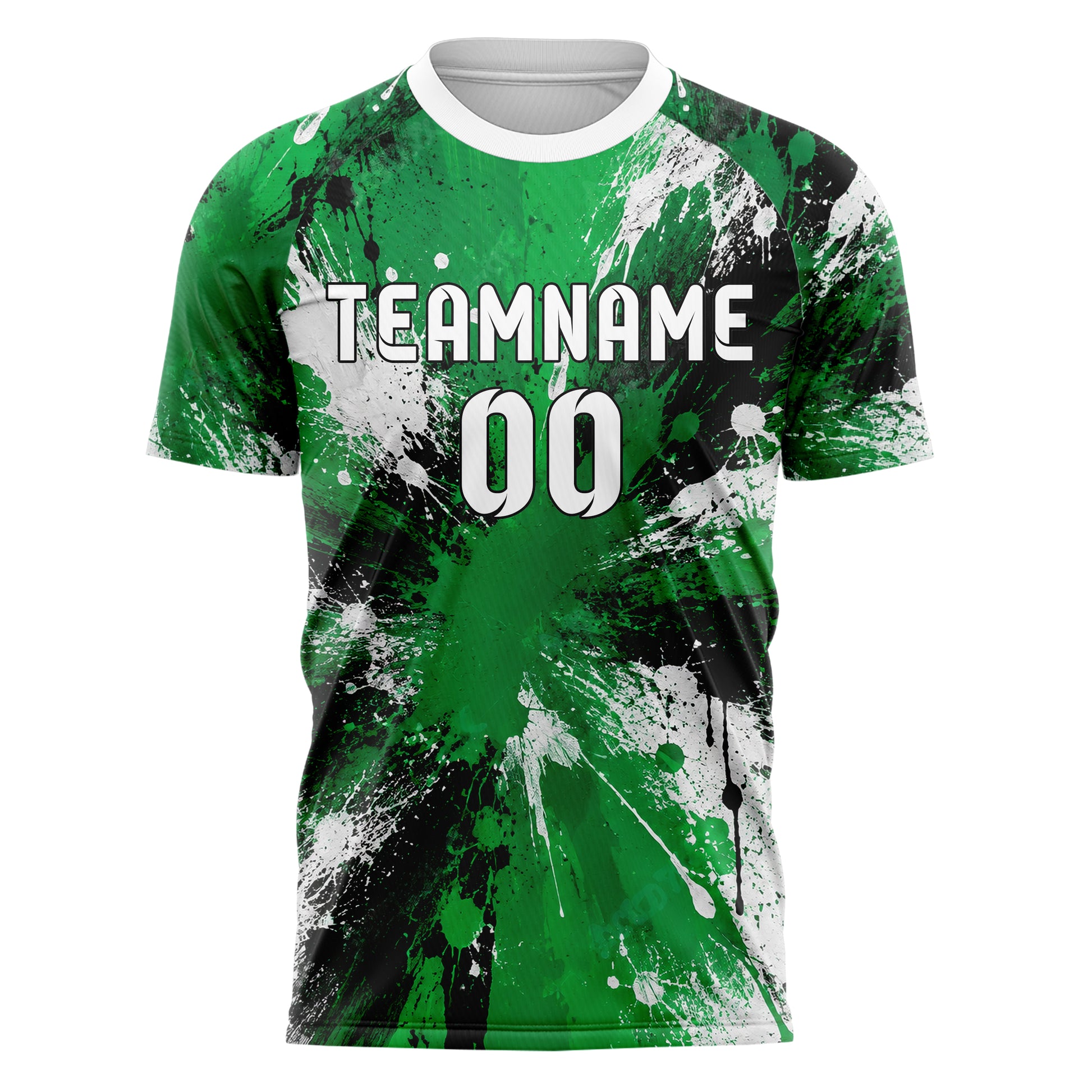 Kellygruen klassisches Graffiti Grunge Smear Design 03-0337 individuelles Fußballtrikot front
