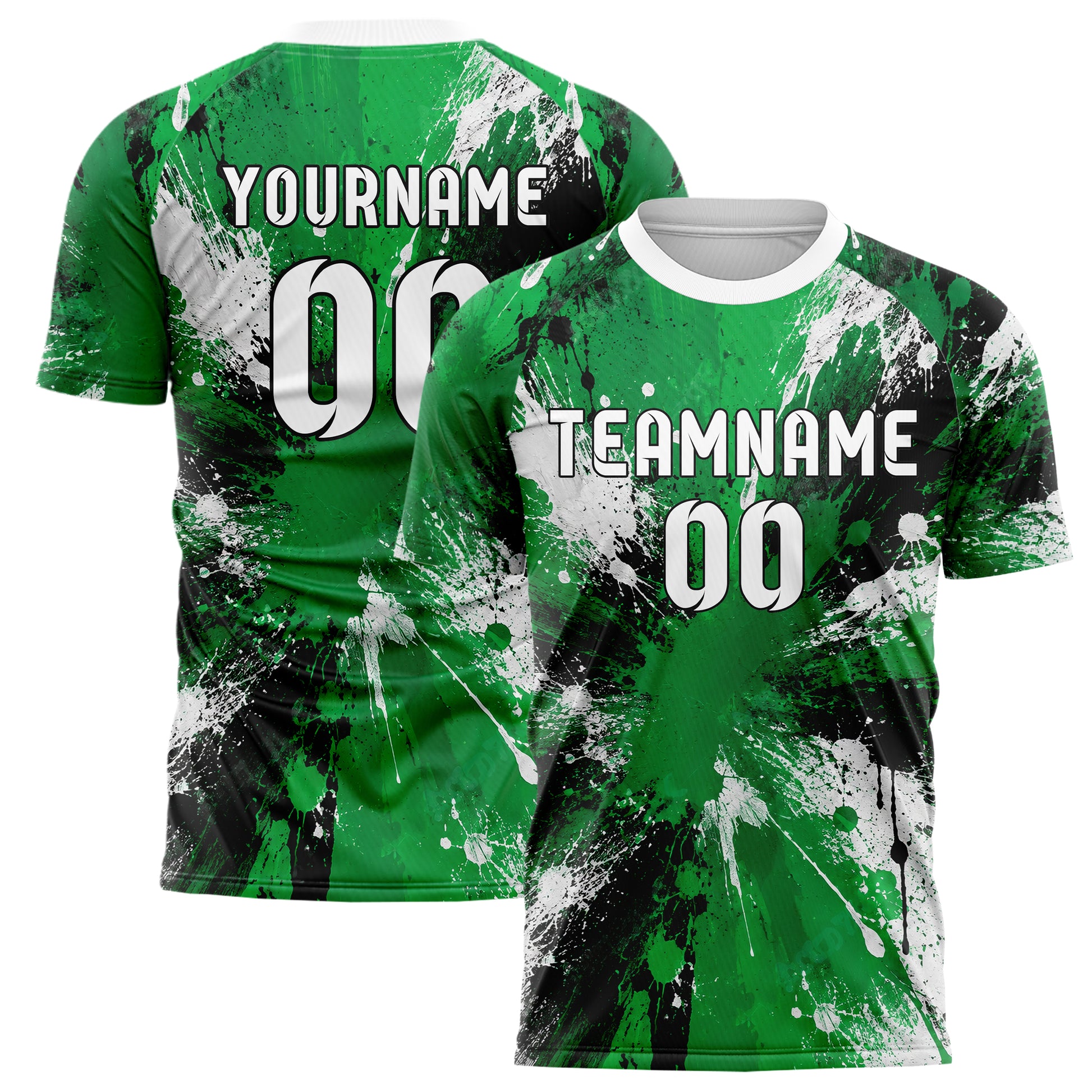 Kellygruen klassisches Graffiti Grunge Smear Design 03-0337 individuelles Fußballtrikot main