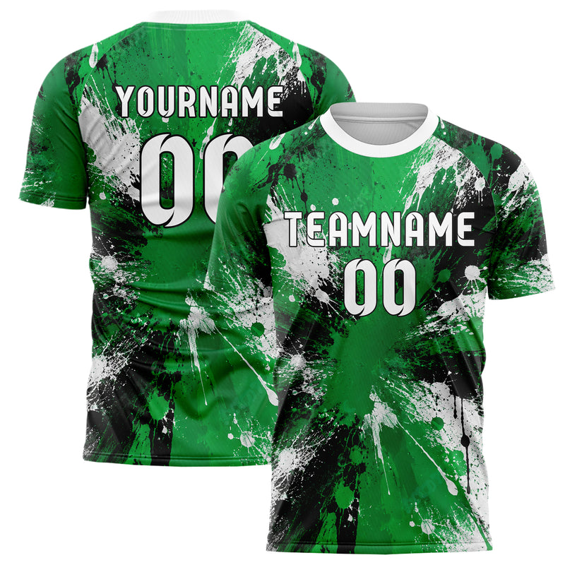 Kellygruen klassisches Graffiti Grunge Smear Design 03-0337 individuelles Fußballtrikot main