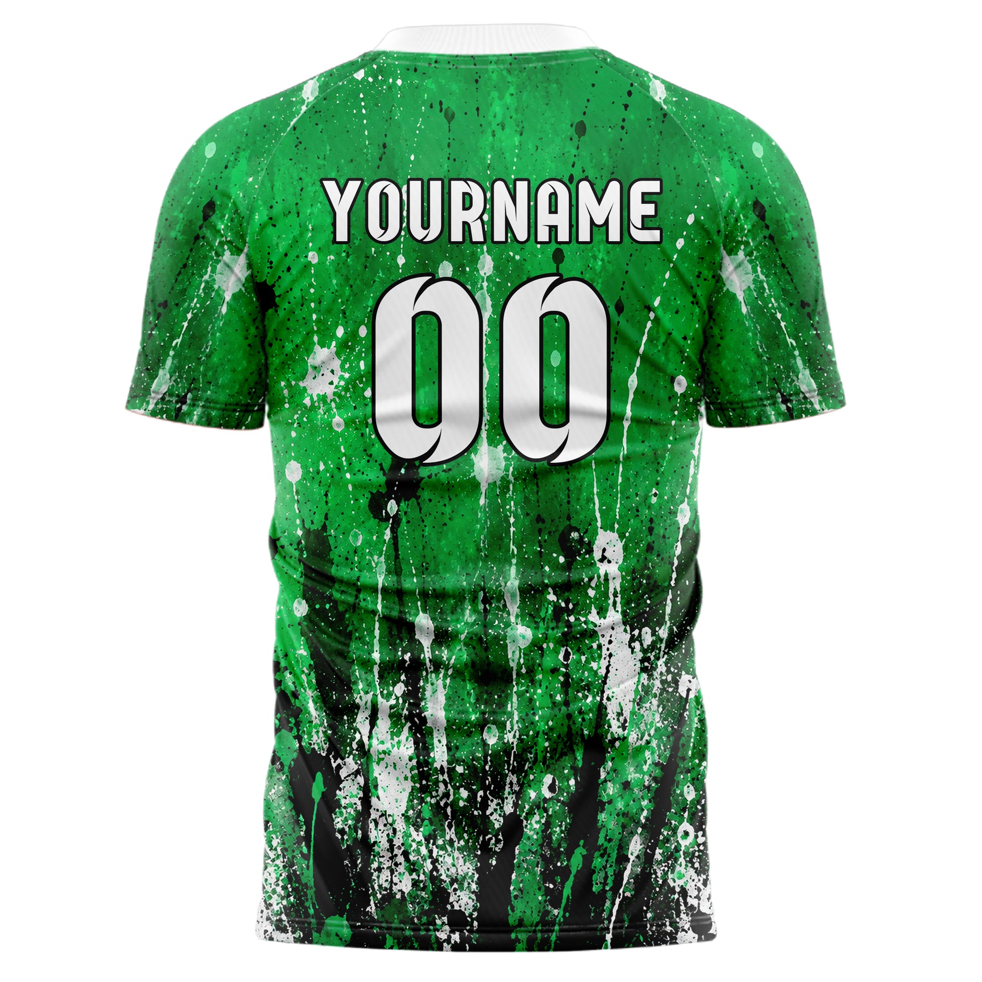 Kellygruen klassisches Graffiti Ink Splash Design 03-0301 individuelles Fußballtrikot back