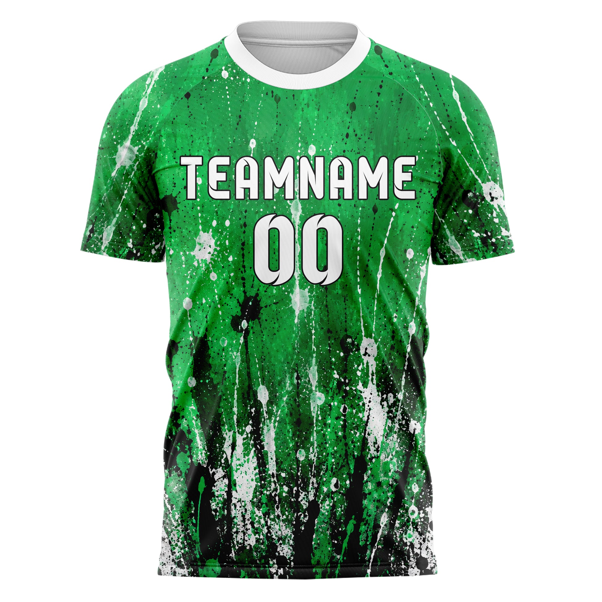 Kellygruen klassisches Graffiti Ink Splash Design 03-0301 individuelles Fußballtrikot front