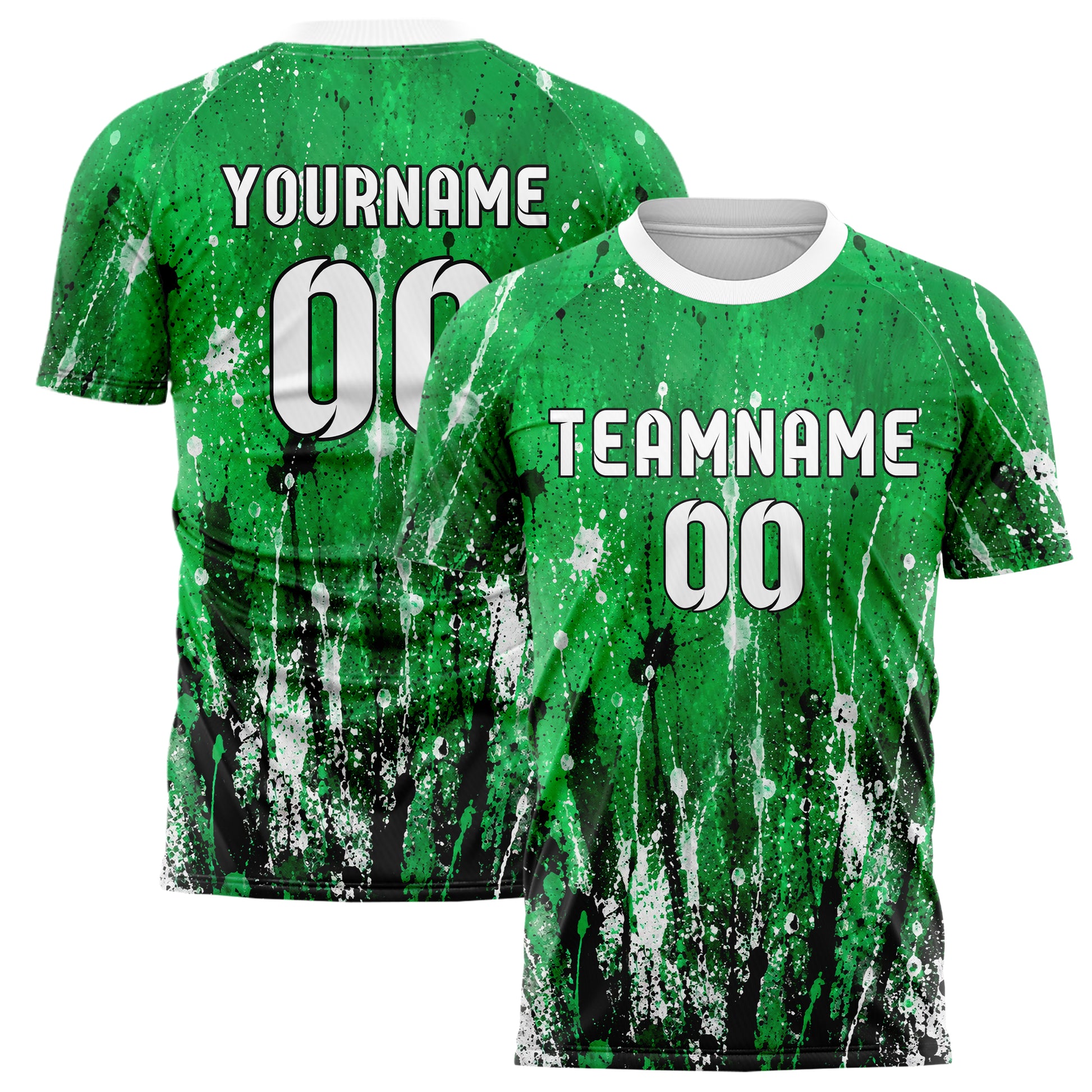 Kellygruen klassisches Graffiti Ink Splash Design 03-0301 individuelles Fußballtrikot main