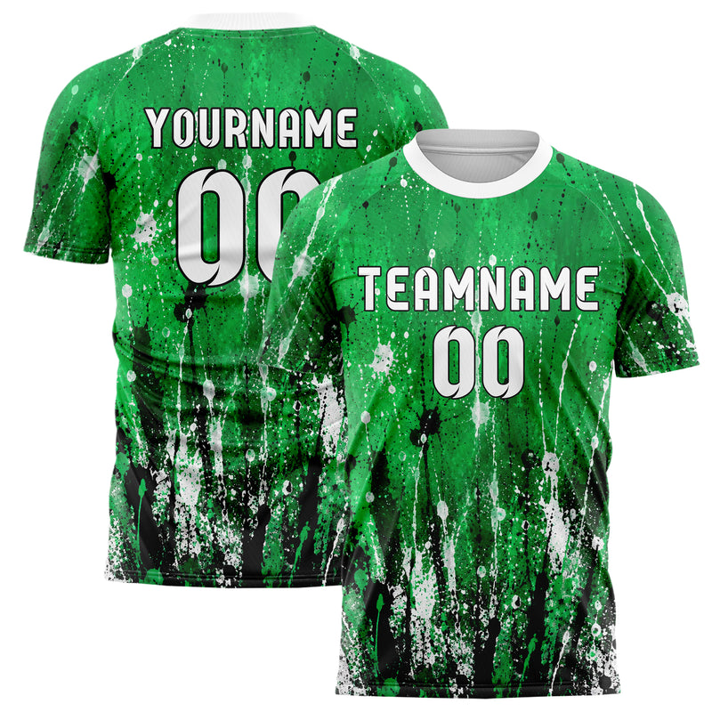 Kellygruen klassisches Graffiti Ink Splash Design 03-0301 individuelles Fußballtrikot main