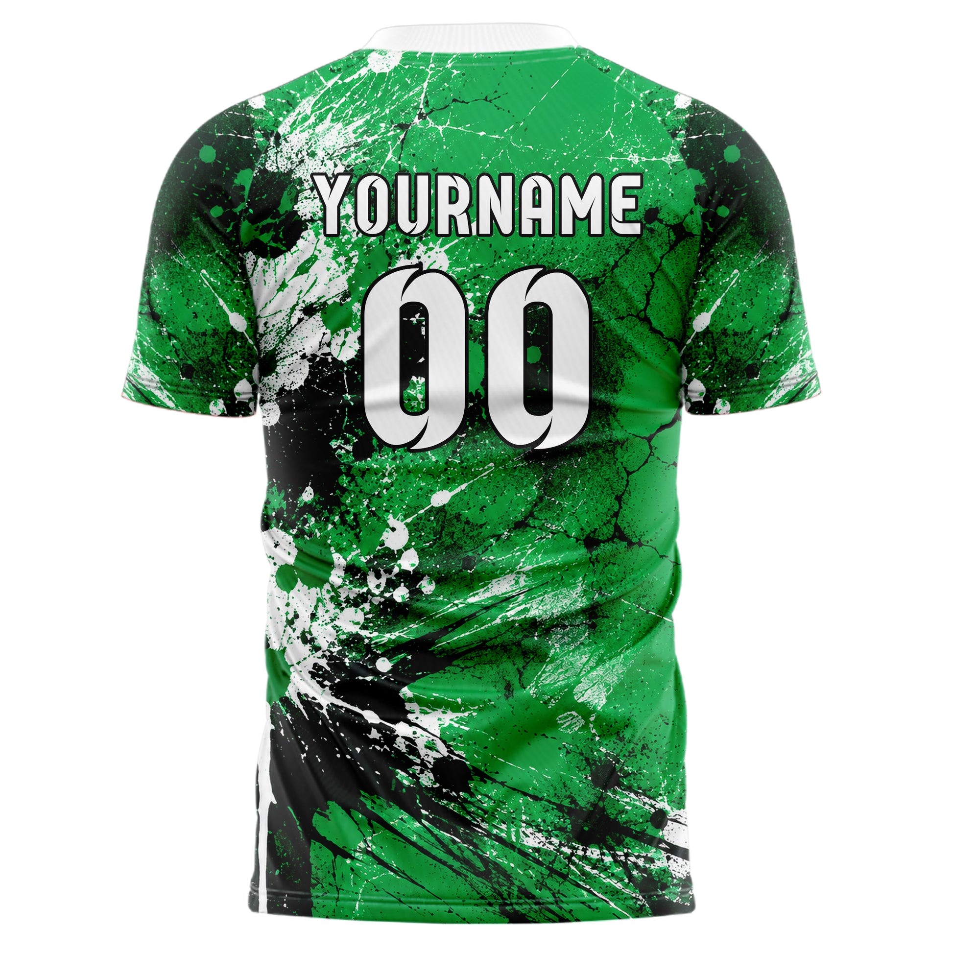 Kellygruen klassisches Graffiti Spray Splatter Design 03-0256 individuelles Fußballtrikot back