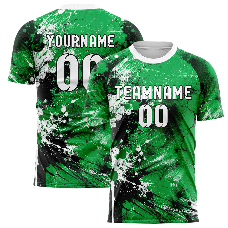 Kellygruen klassisches Graffiti Spray Splatter Design 03-0256 individuelles Fußballtrikot main