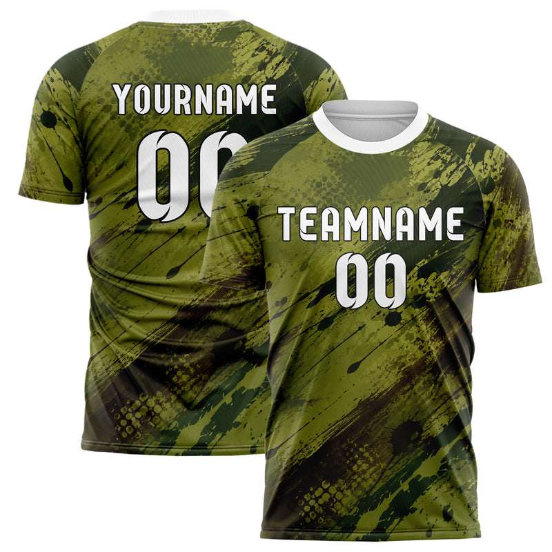 Olivgruen erdiges Graffiti Ink Splash Design 03-0245 individuelles Fußballtrikot main