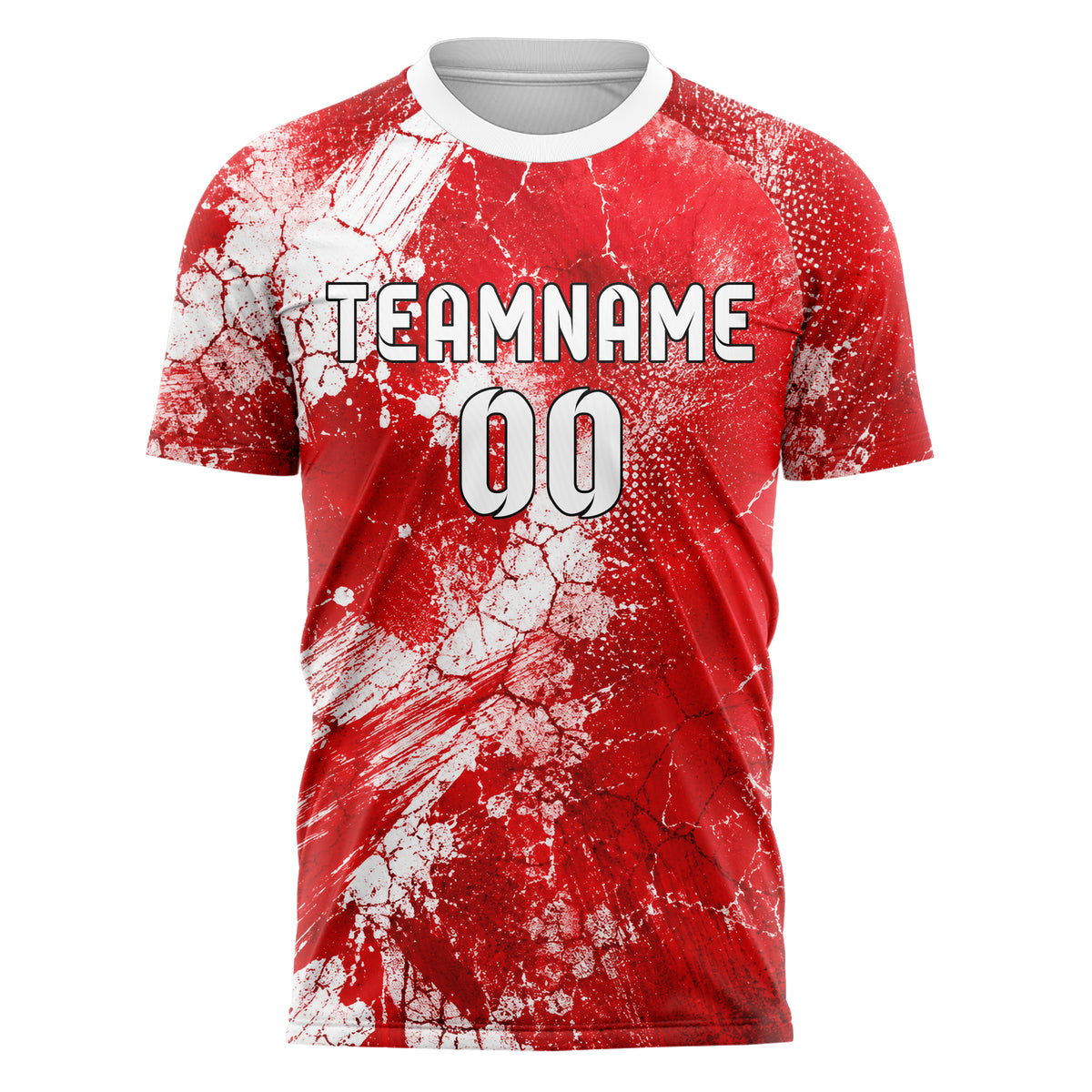 Rot klassisches Graffiti Cracked Texture Design 03-0034 individuelles Fußballtrikot front