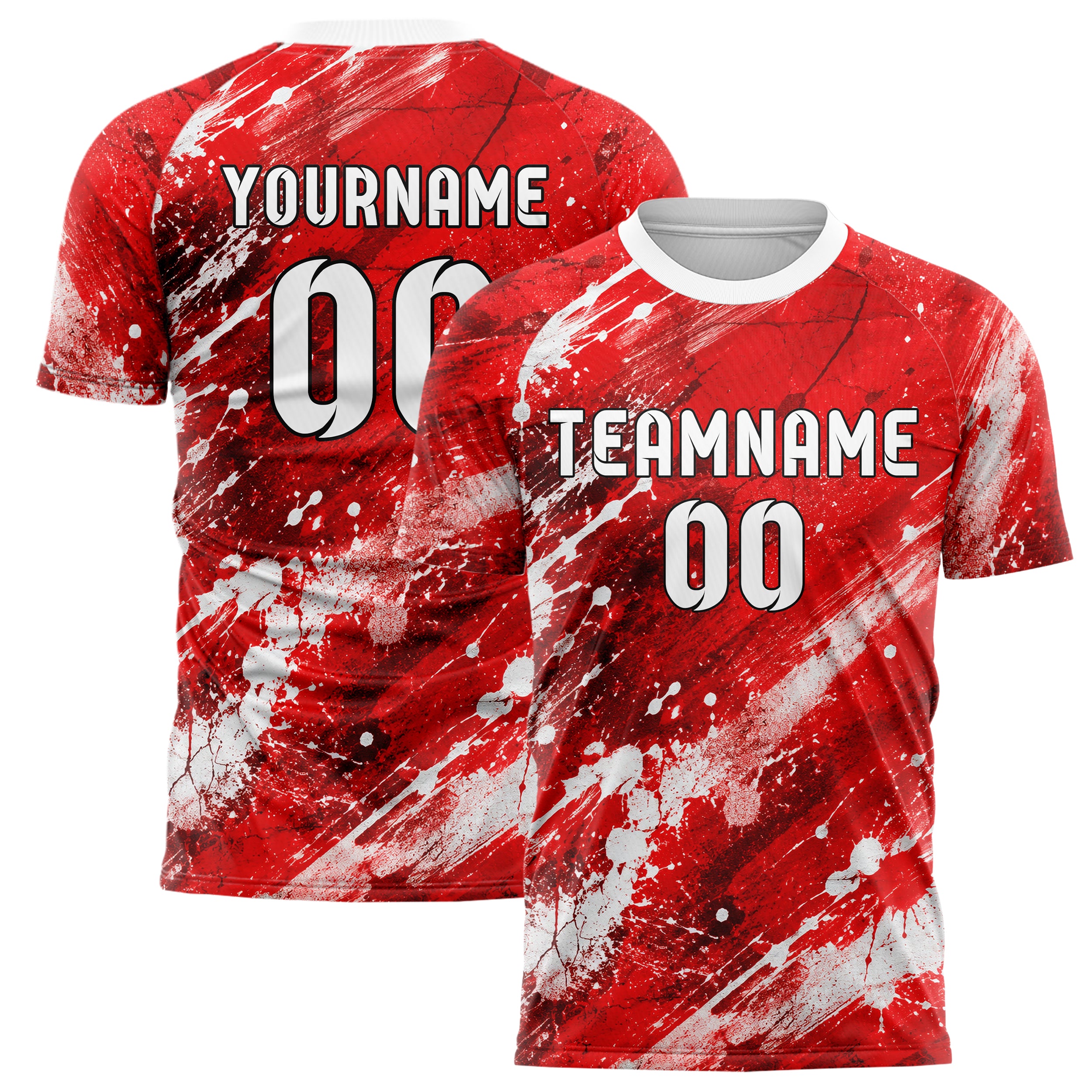 Rot klassisches Graffiti diagonal Paint Flow Design 03-0355 individuelles Fußballtrikot main