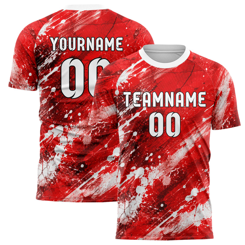 Rot klassisches Graffiti diagonal Paint Flow Design 03-0355 individuelles Fußballtrikot main