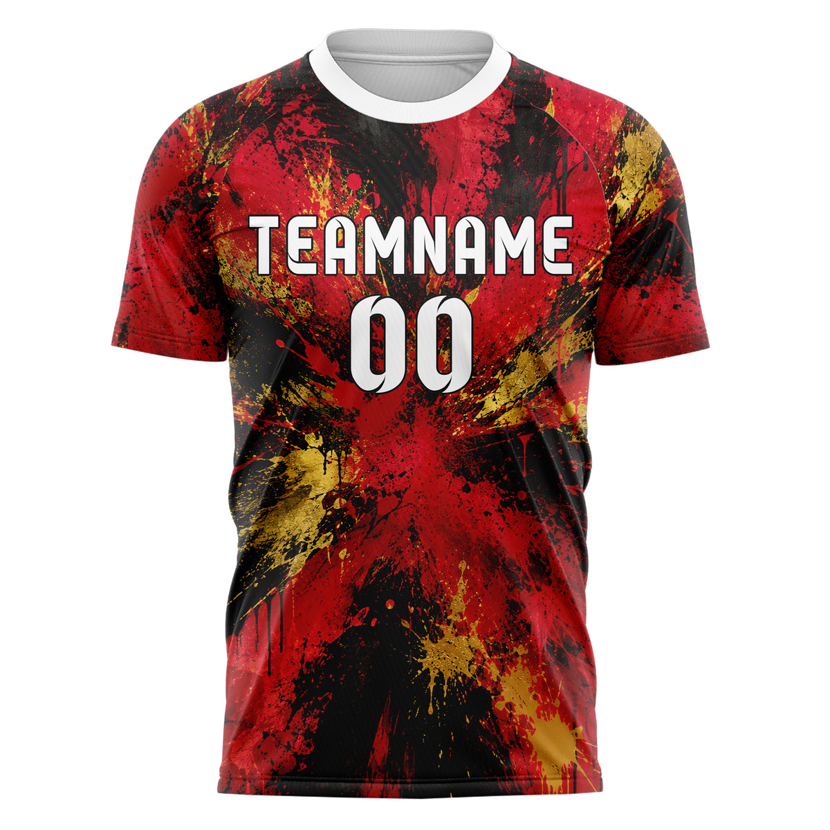 Karmesinrot dunkles Graffiti Grunge Smear Design 03-0273 individuelles Fußballtrikot front