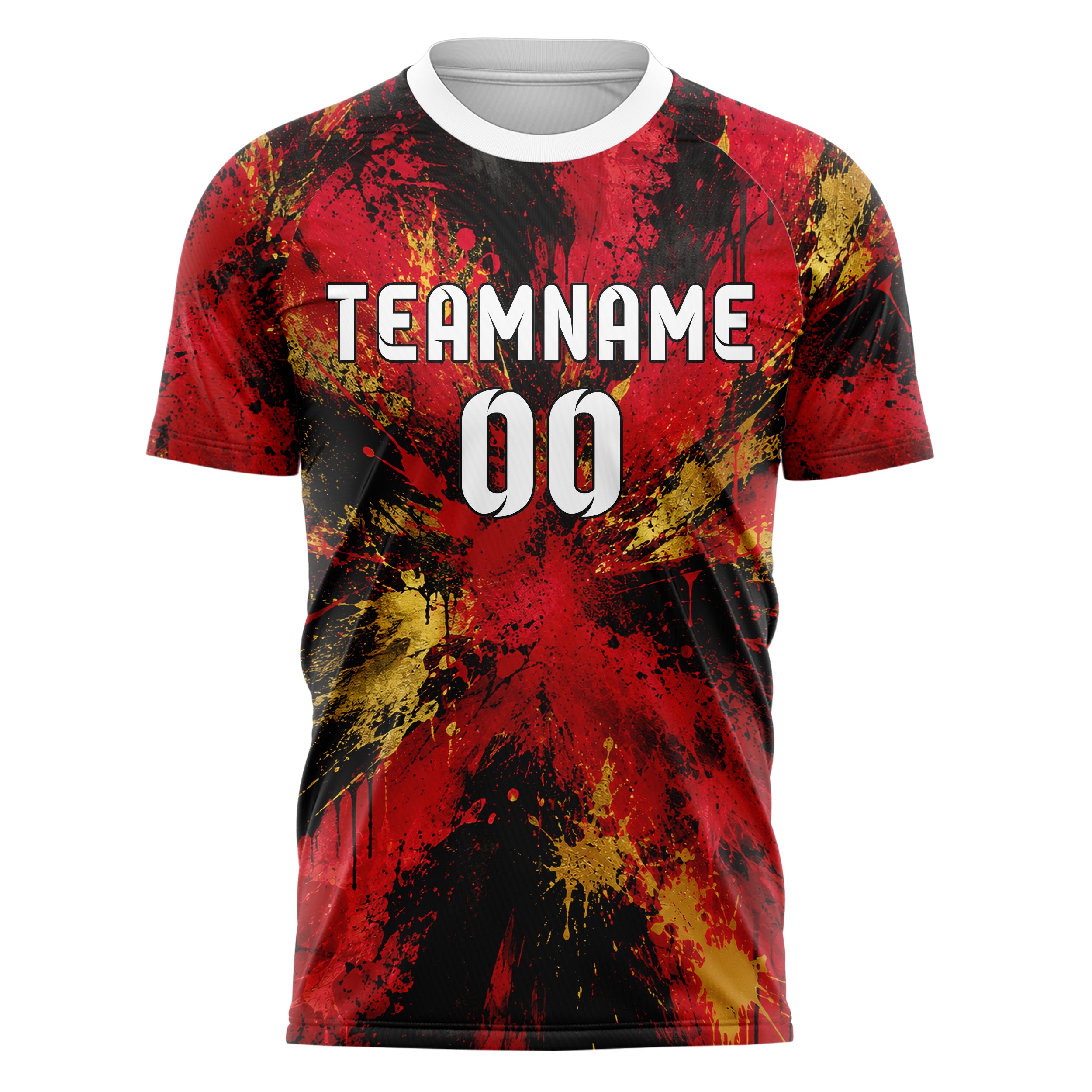 Karmesinrot dunkles Graffiti Grunge Smear Design 03-0273 individuelles Fußballtrikot front