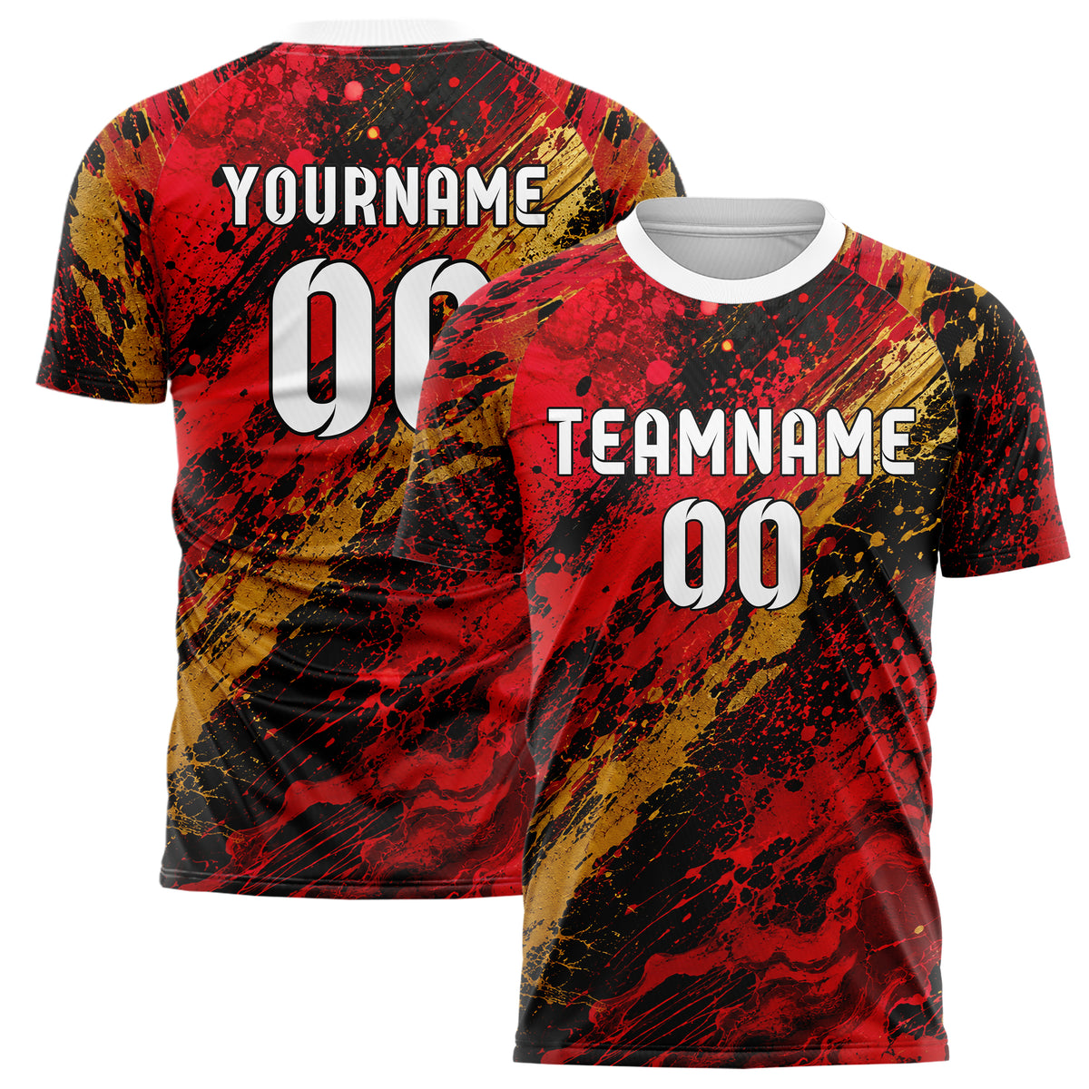 Karmesinrot dunkles Graffiti Ink Splash Design 03-0069 individuelles Fußballtrikot main