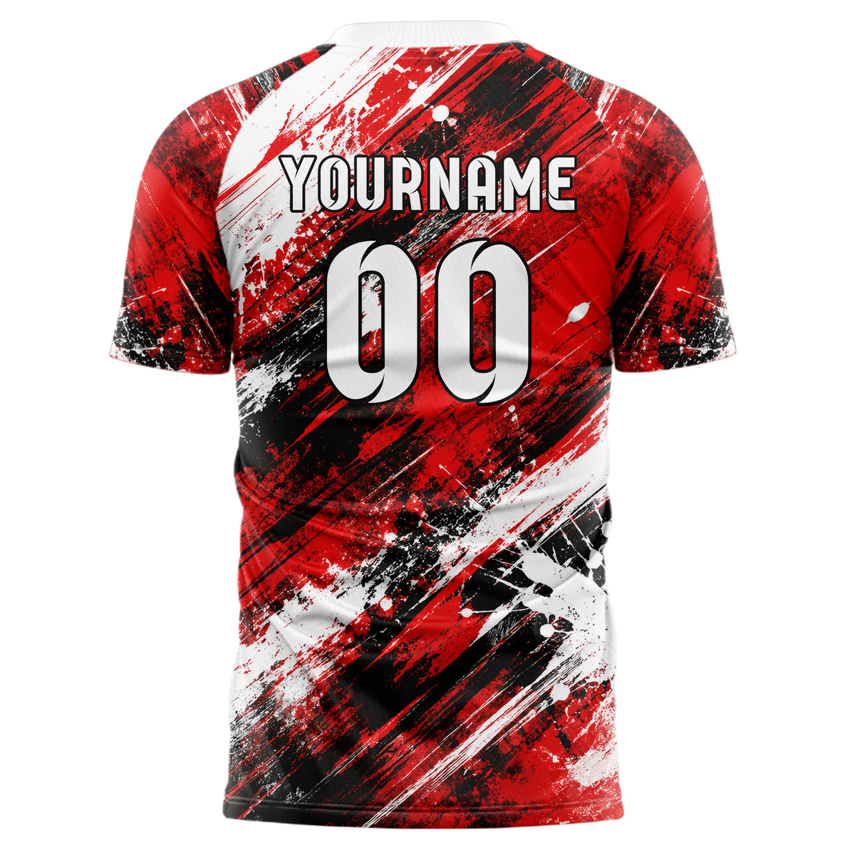 Rot lebendiges Graffiti Scratch Marks Design 03-0254 individuelles Fußballtrikot back