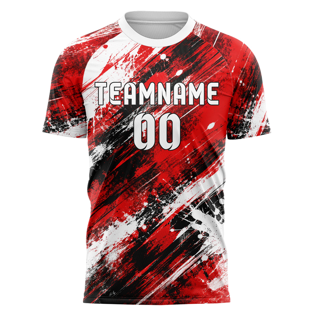 Rot lebendiges Graffiti Scratch Marks Design 03-0254 individuelles Fußballtrikot front