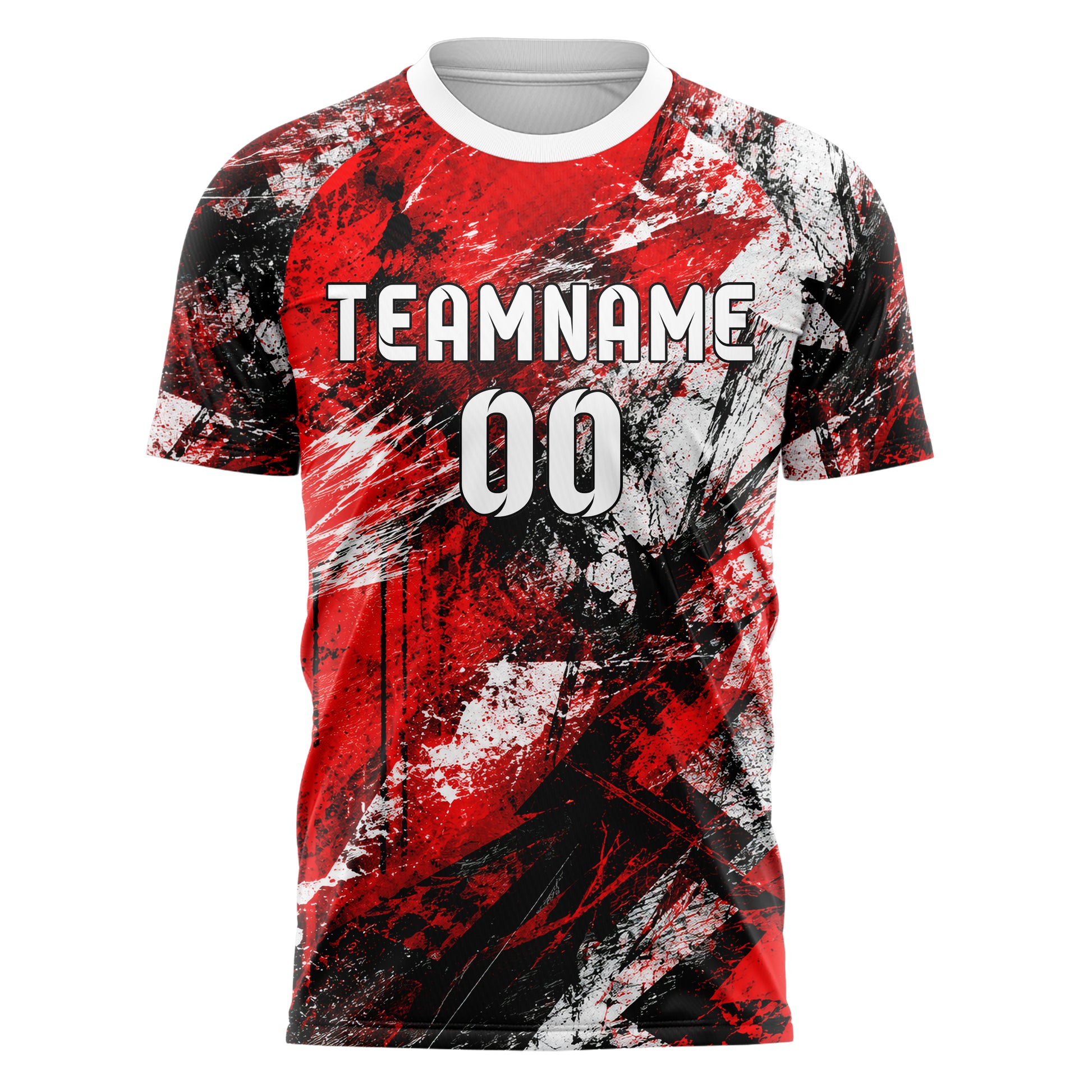 Rot lebendiges Graffiti Scratch Marks Design 03-0326 individuelles Fußballtrikot front