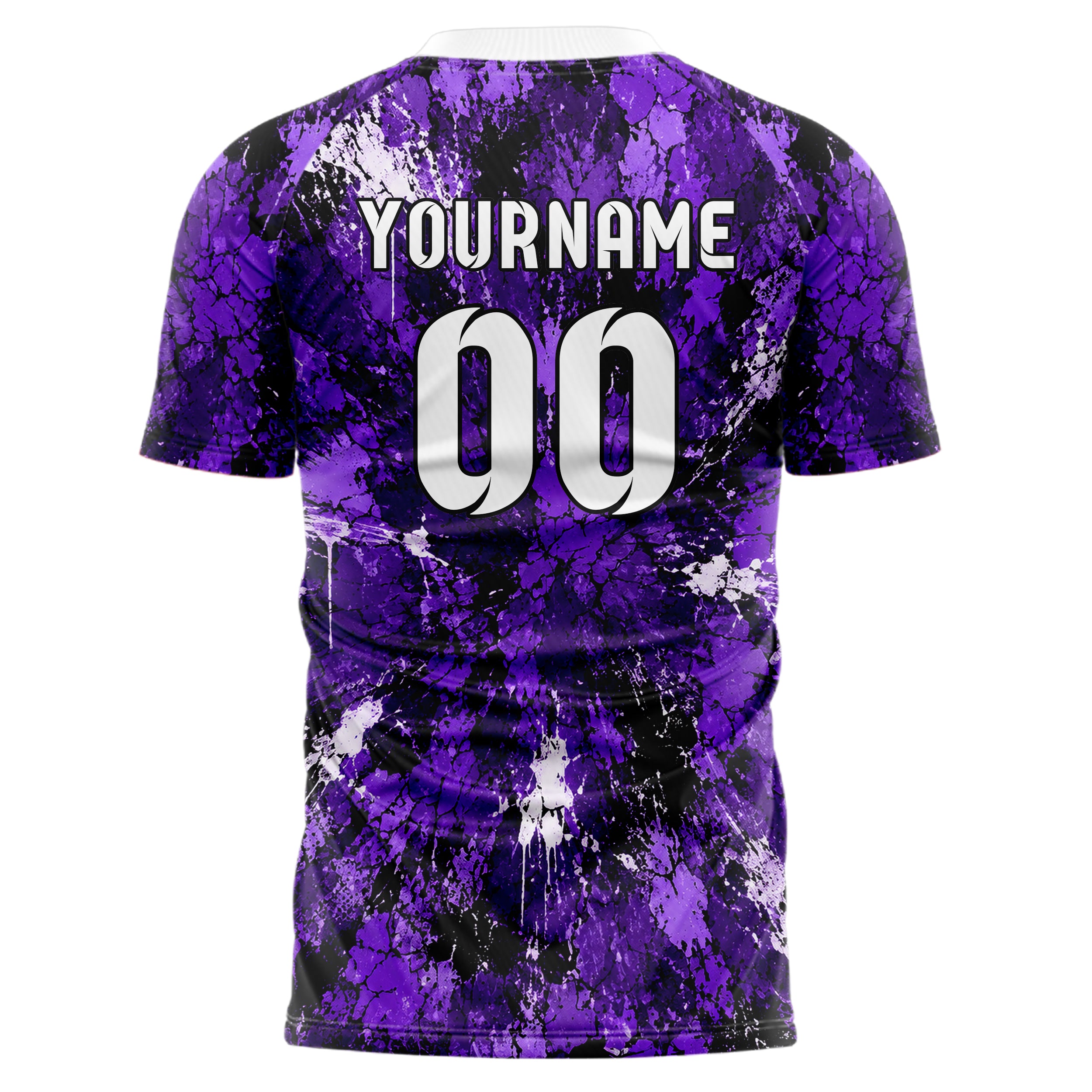 Dunkellila dunkles Graffiti Cracked Texture Design 03-0090 individuelles Fußballtrikot back
