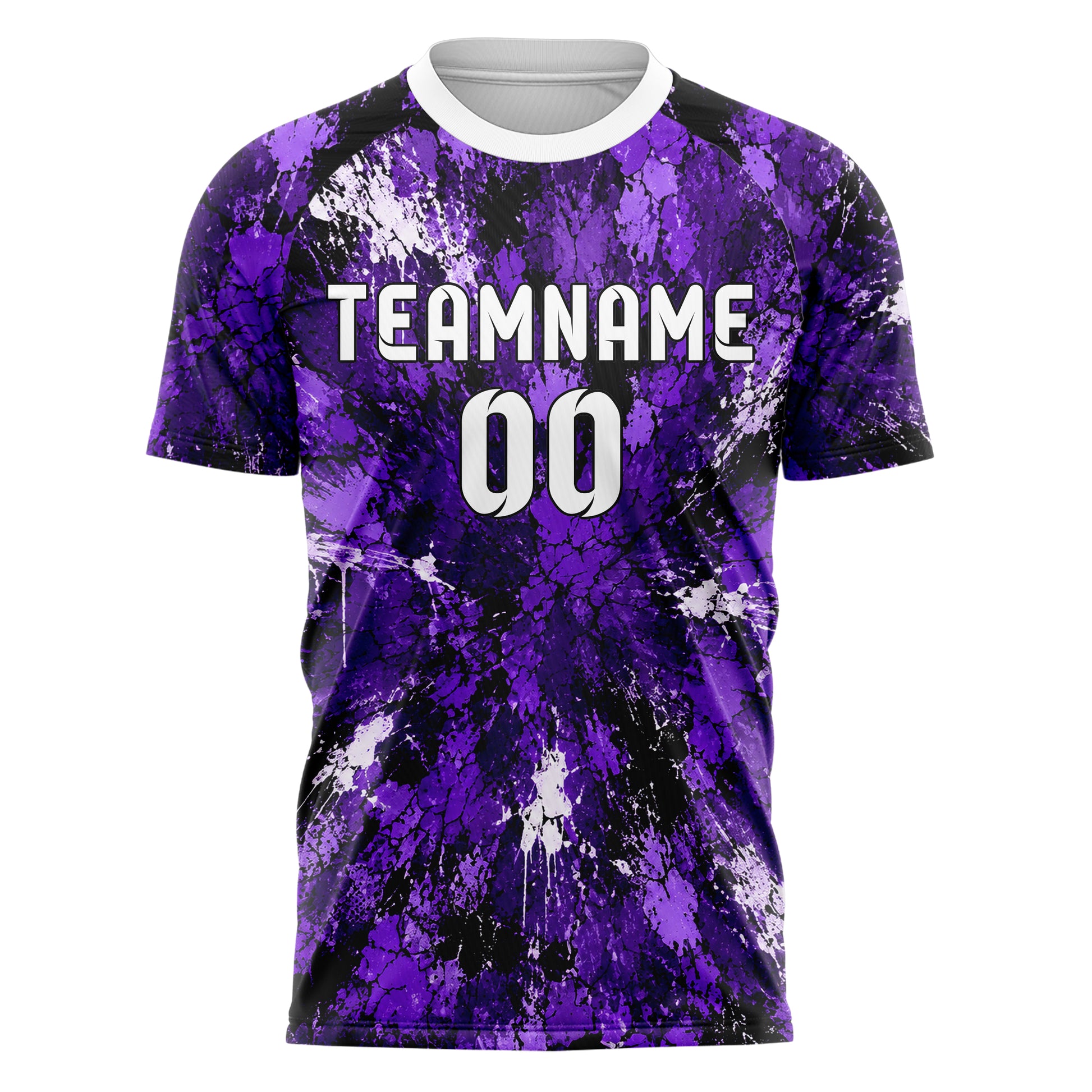 Dunkellila dunkles Graffiti Cracked Texture Design 03-0090 individuelles Fußballtrikot front
