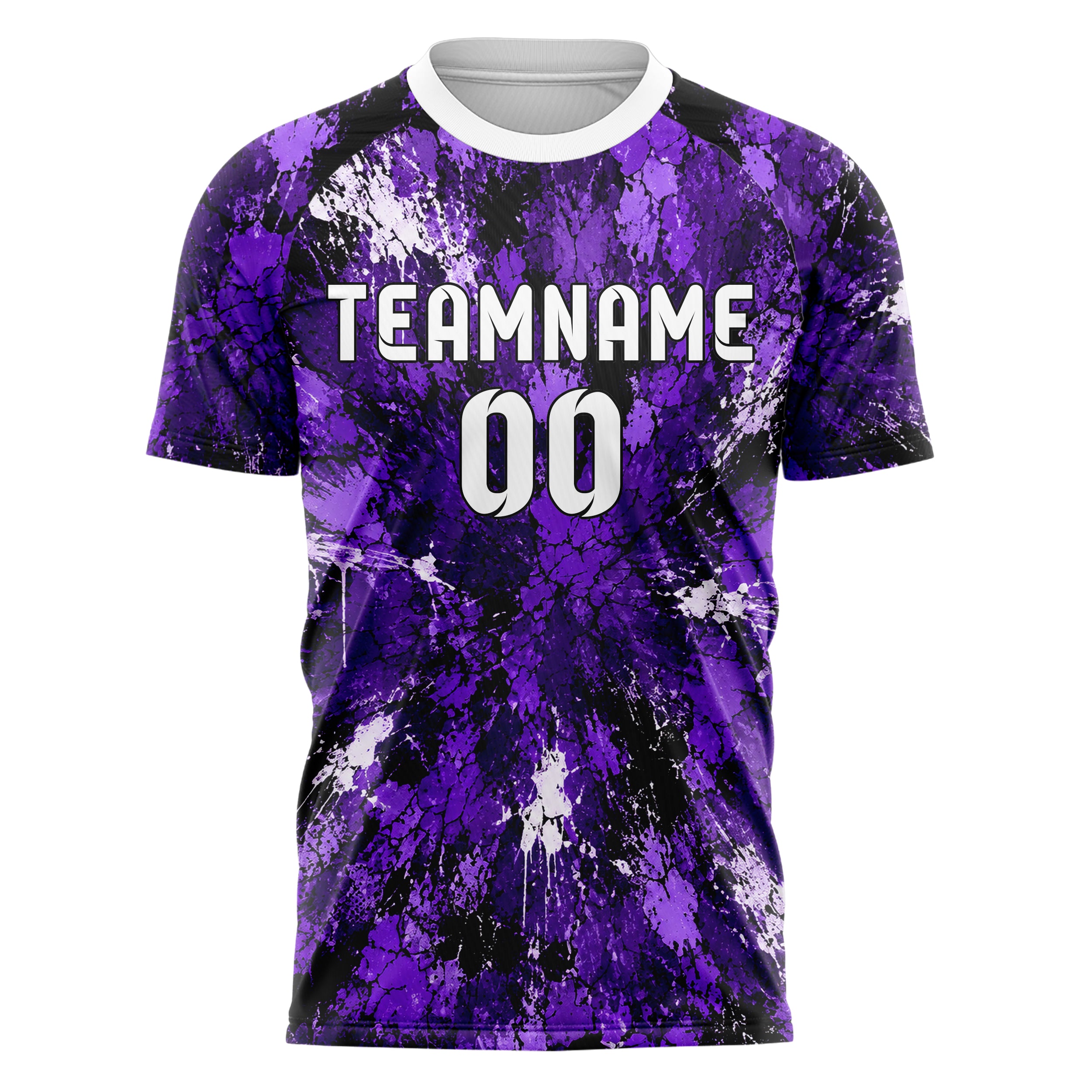 Dunkellila dunkles Graffiti Cracked Texture Design 03-0090 individuelles Fußballtrikot front
