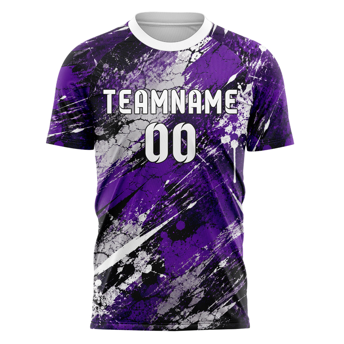 Dunkellila dunkles Graffiti Cracked Texture Design 03-0258 individuelles Fußballtrikot front