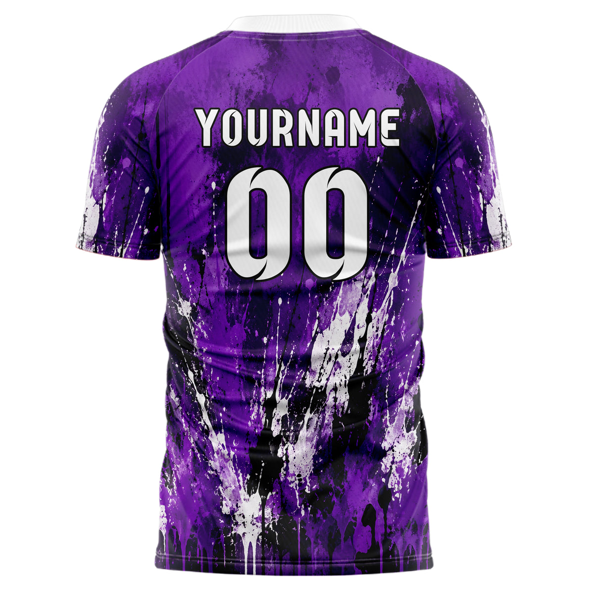 Dunkellila dunkles Graffiti Drip Paint Design 03-0132 individuelles Fußballtrikot back