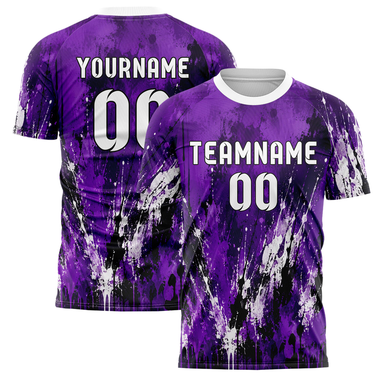 Dunkellila dunkles Graffiti Drip Paint Design 03-0132 individuelles Fußballtrikot main