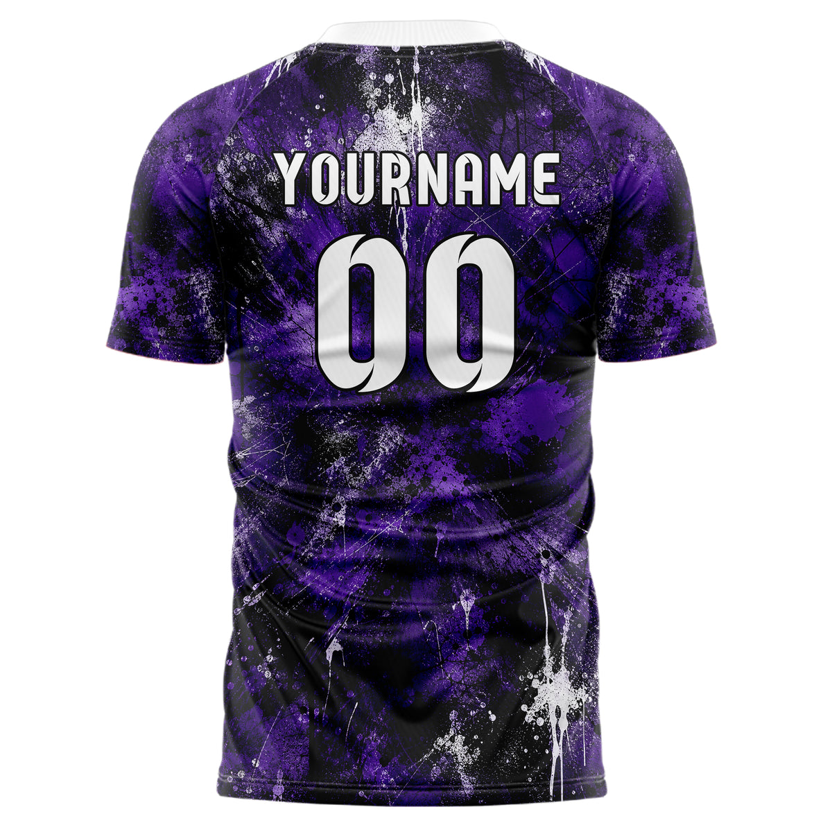 Dunkellila dunkles Graffiti Grunge Smear Design 03-0009 individuelles Fußballtrikot back