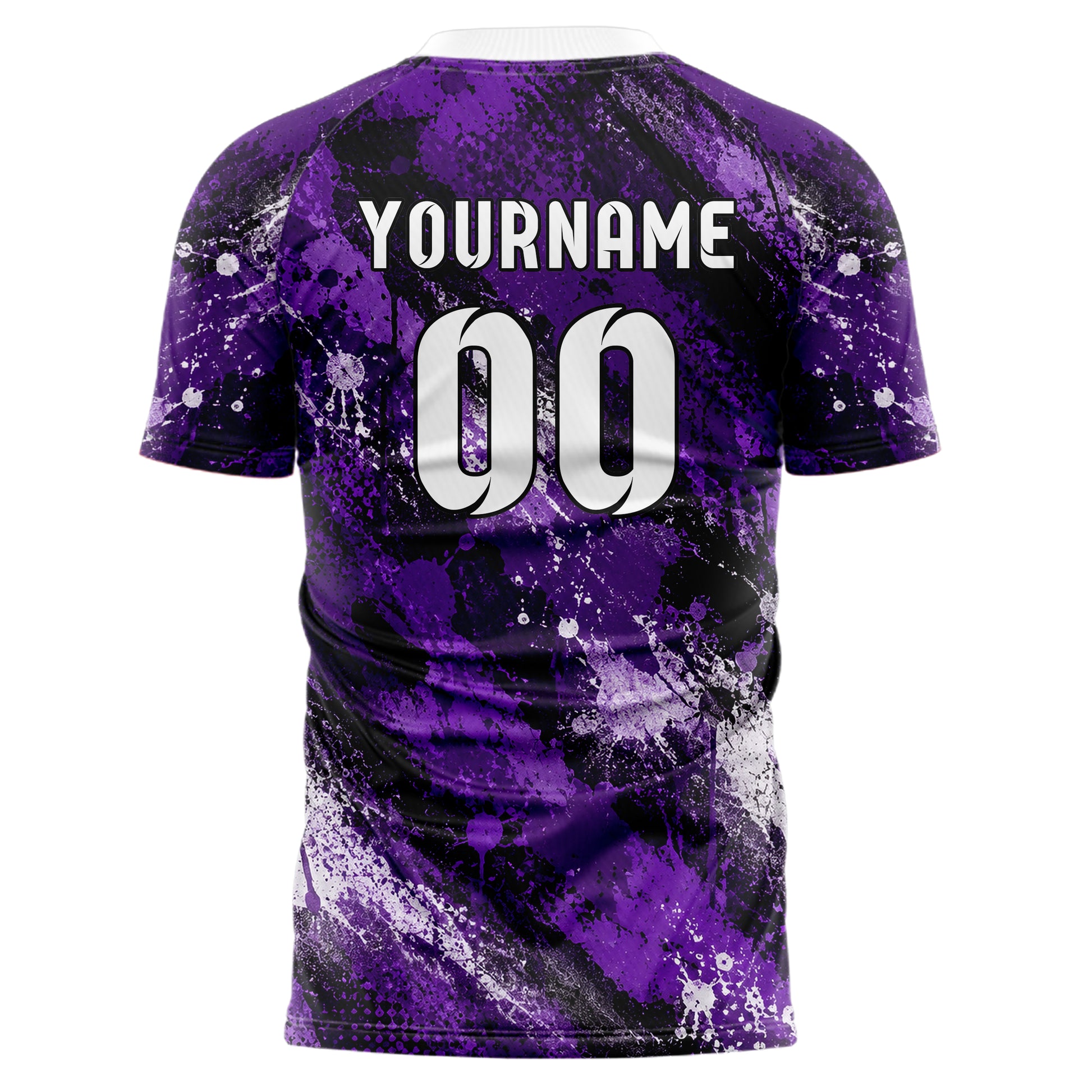 Dunkellila dunkles Graffiti Grunge Smear Design 03-0153 individuelles Fußballtrikot back