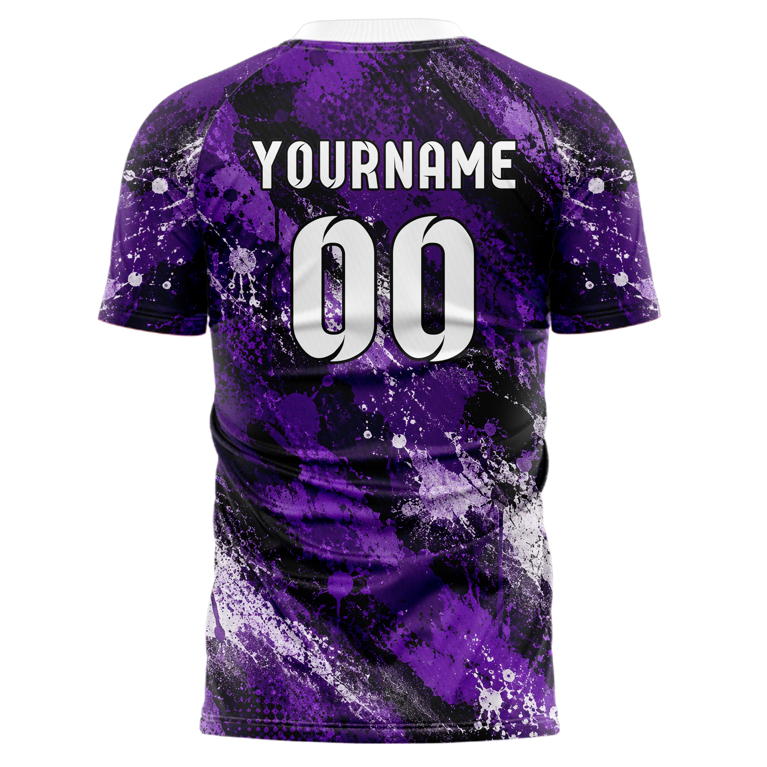 Dunkellila dunkles Graffiti Grunge Smear Design 03-0153 individuelles Fußballtrikot back