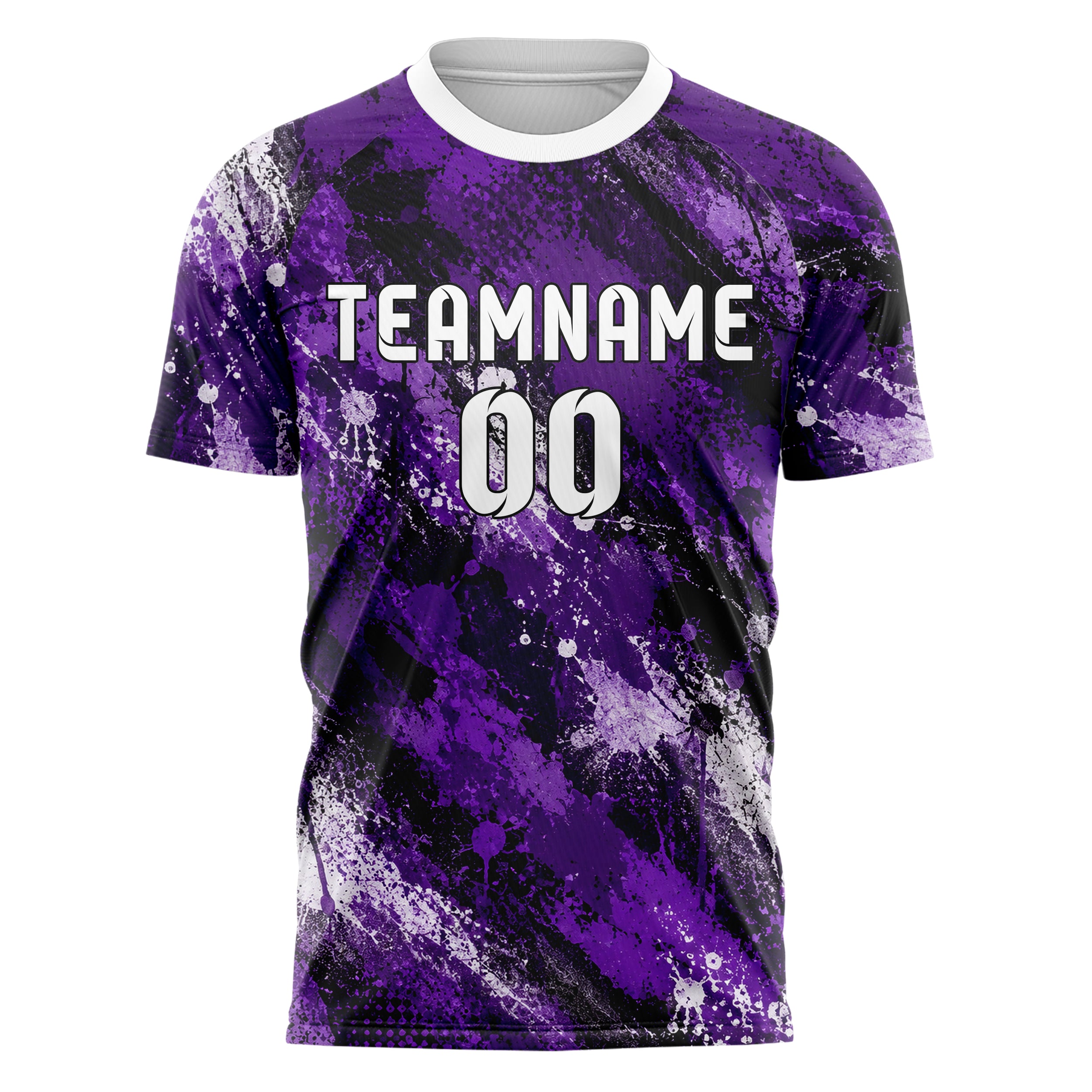 Dunkellila dunkles Graffiti Grunge Smear Design 03-0153 individuelles Fußballtrikot front