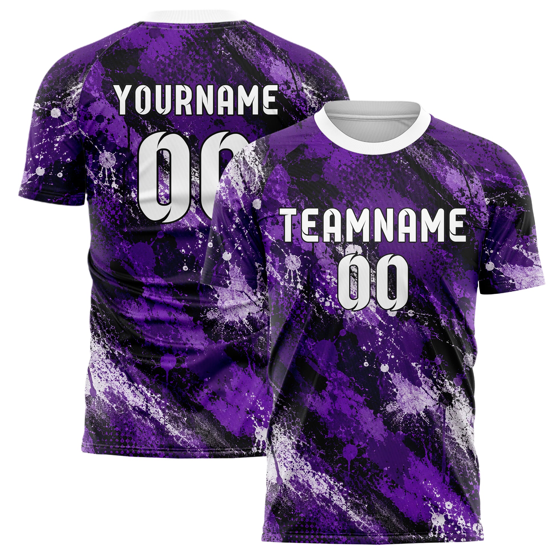 Dunkellila dunkles Graffiti Grunge Smear Design 03-0153 individuelles Fußballtrikot main