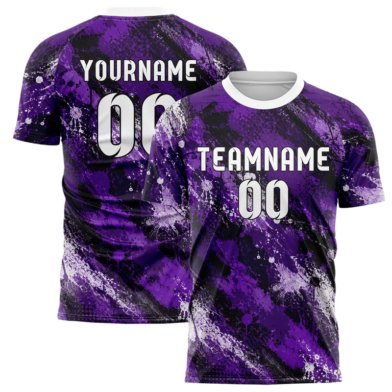 Dunkellila dunkles Graffiti Grunge Smear Design 03-0153 individuelles Fußballtrikot main
