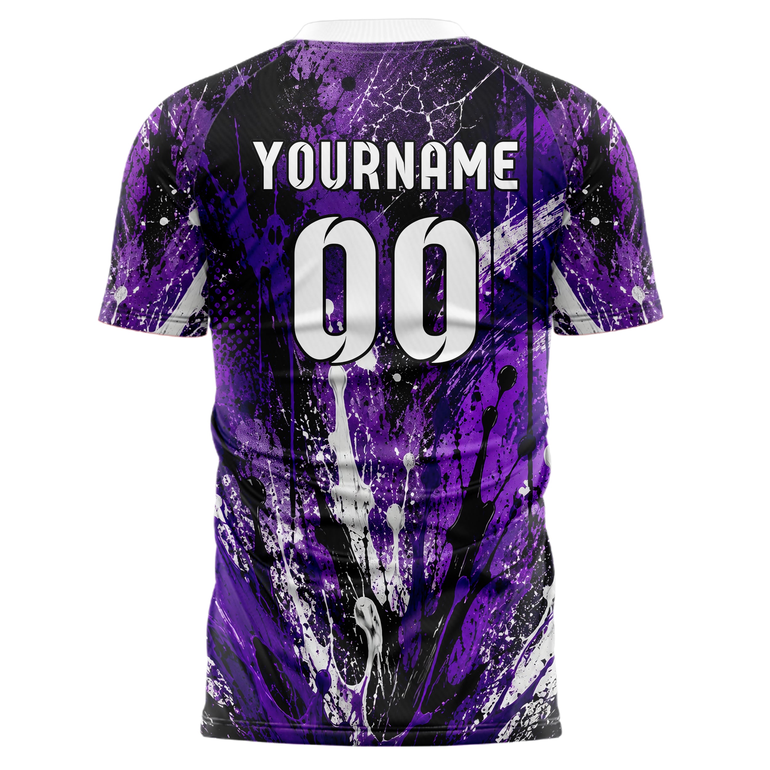 Dunkellila dunkles Graffiti Ink Splash Design 03-0261 individuelles Fußballtrikot back
